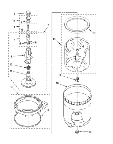 Agitator, basket and tub parts