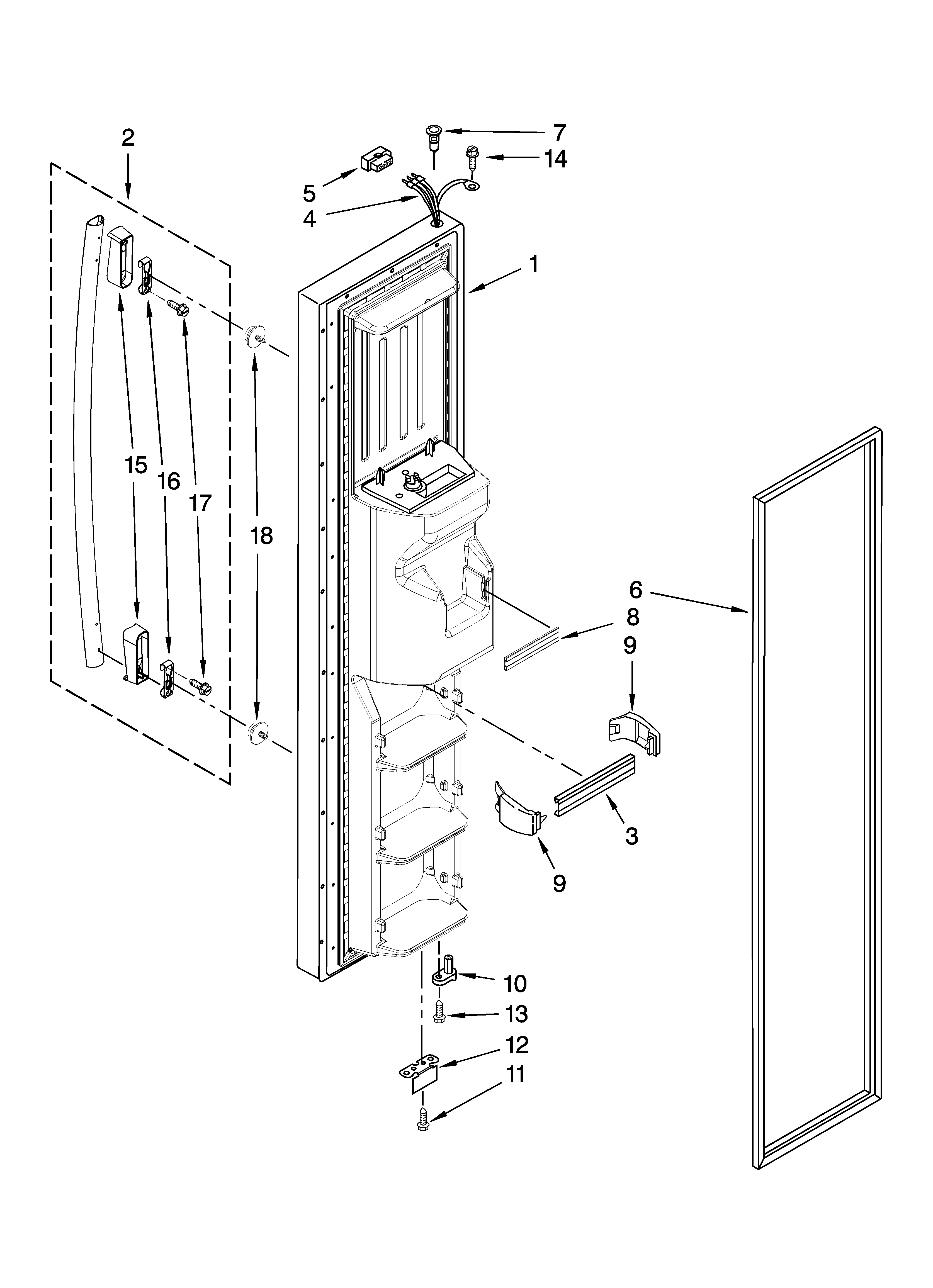 Freezer door parts