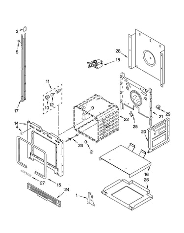 Upper oven parts