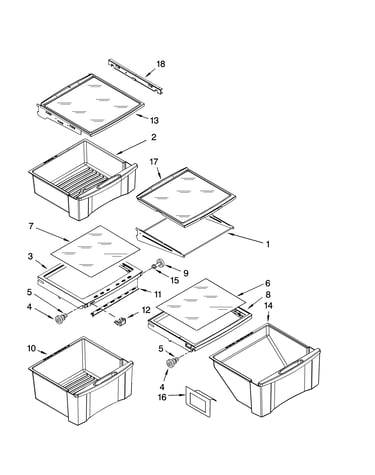 Refrigerator shelf parts