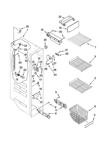 Freezer liner parts