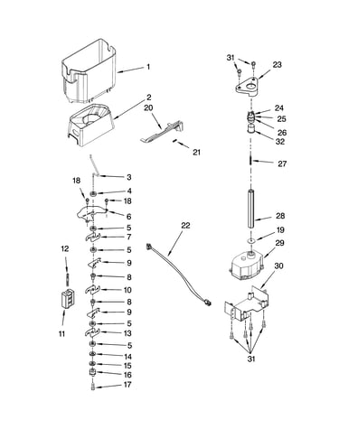 Motor and ice container parts