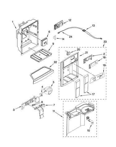 Dispenser front parts