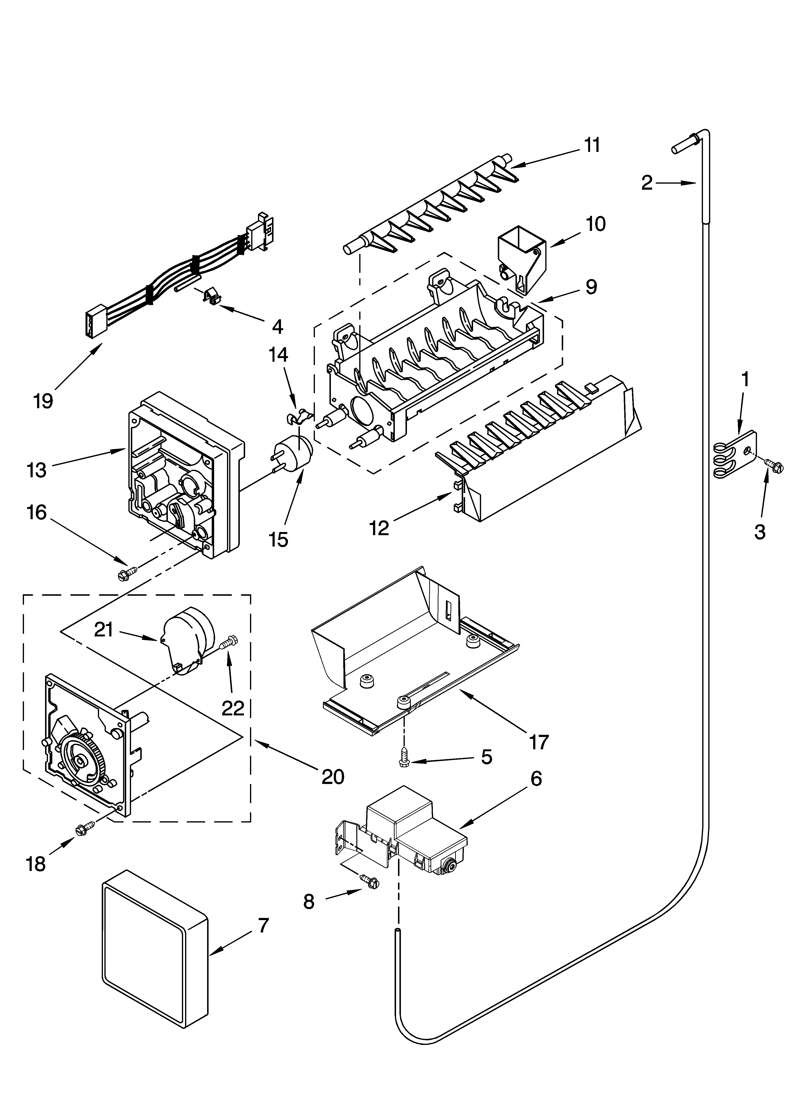 Icemaker parts, optional parts (not included)