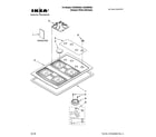 Ikea ICS300RS04 cooktop, burner and grate parts diagram