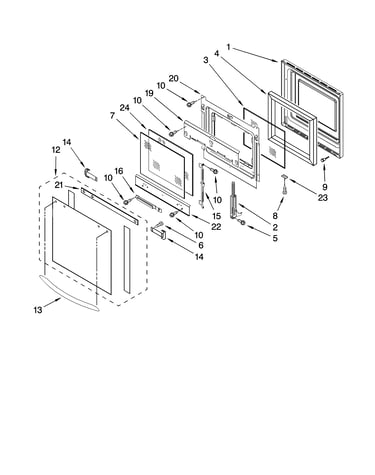 Oven door parts