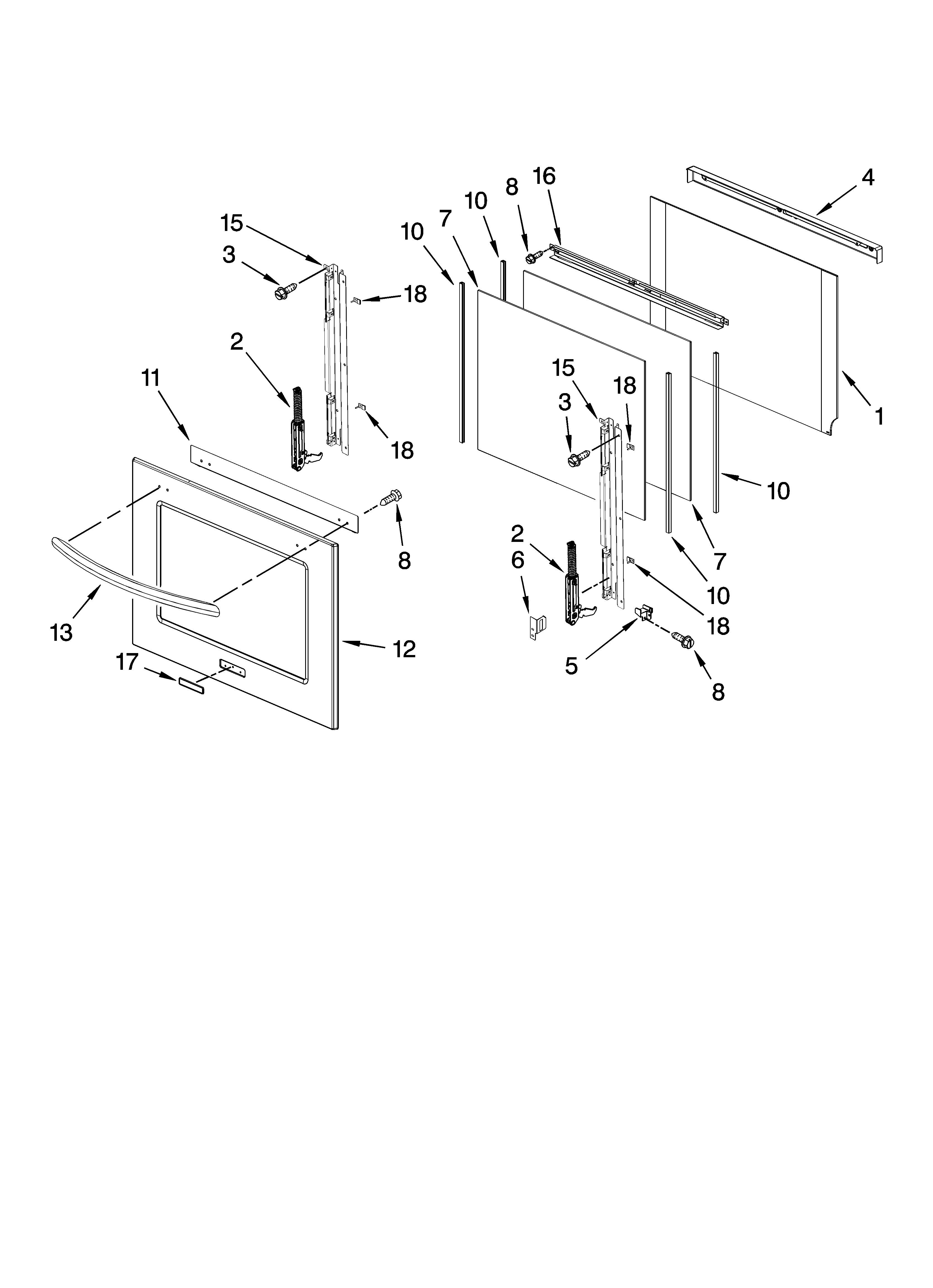 Oven door parts