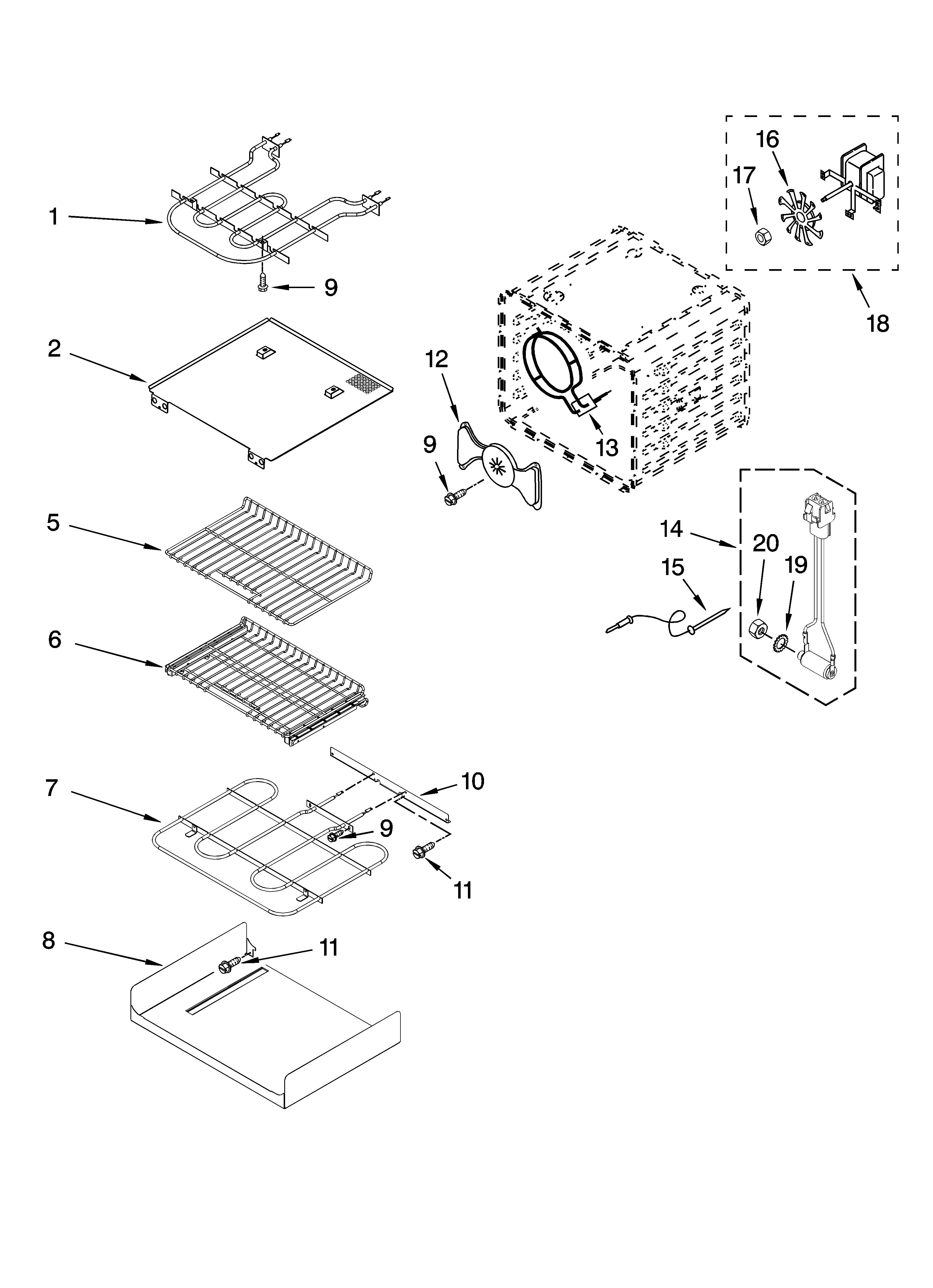Internal oven parts