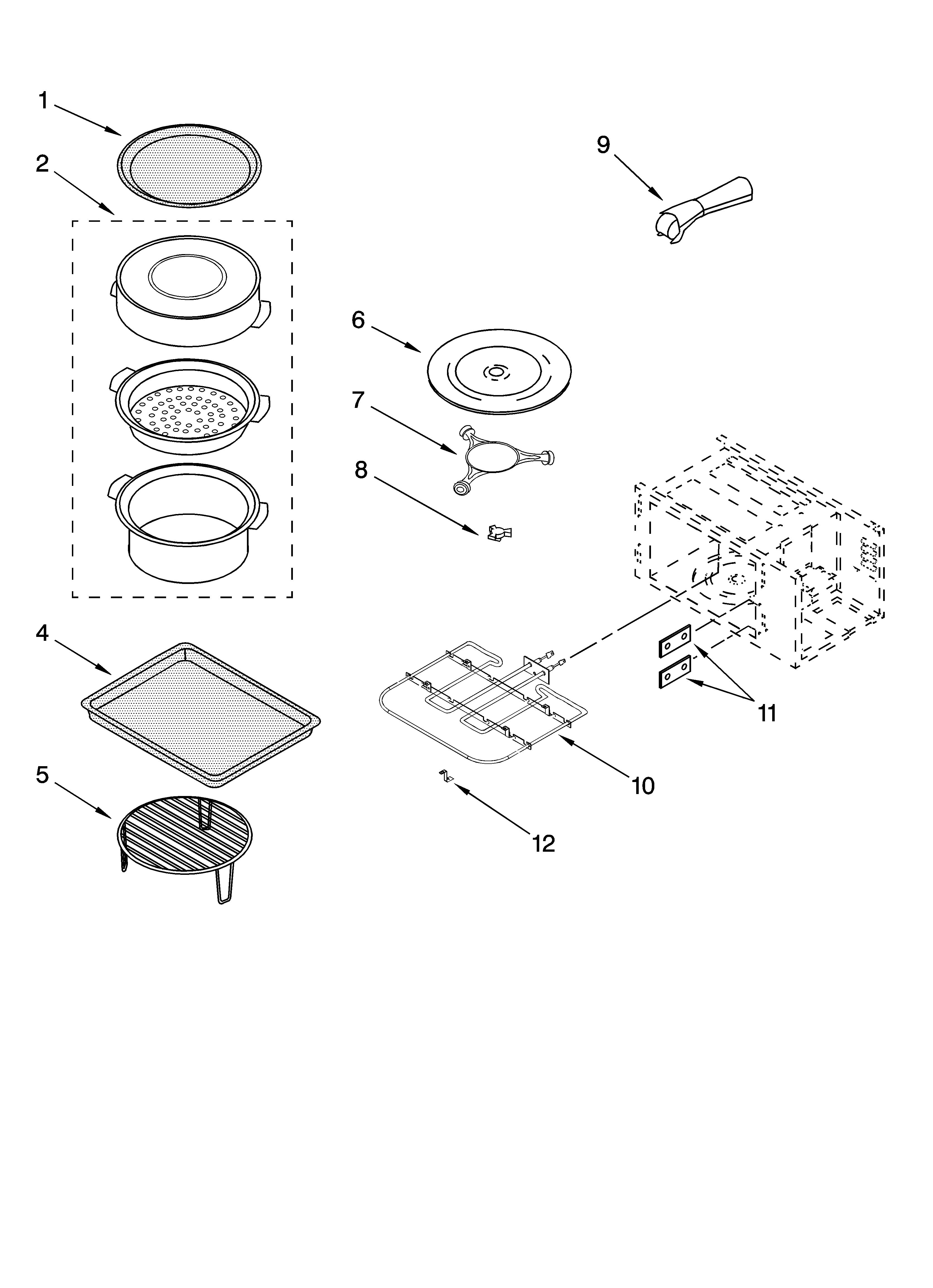 Internal microwave parts