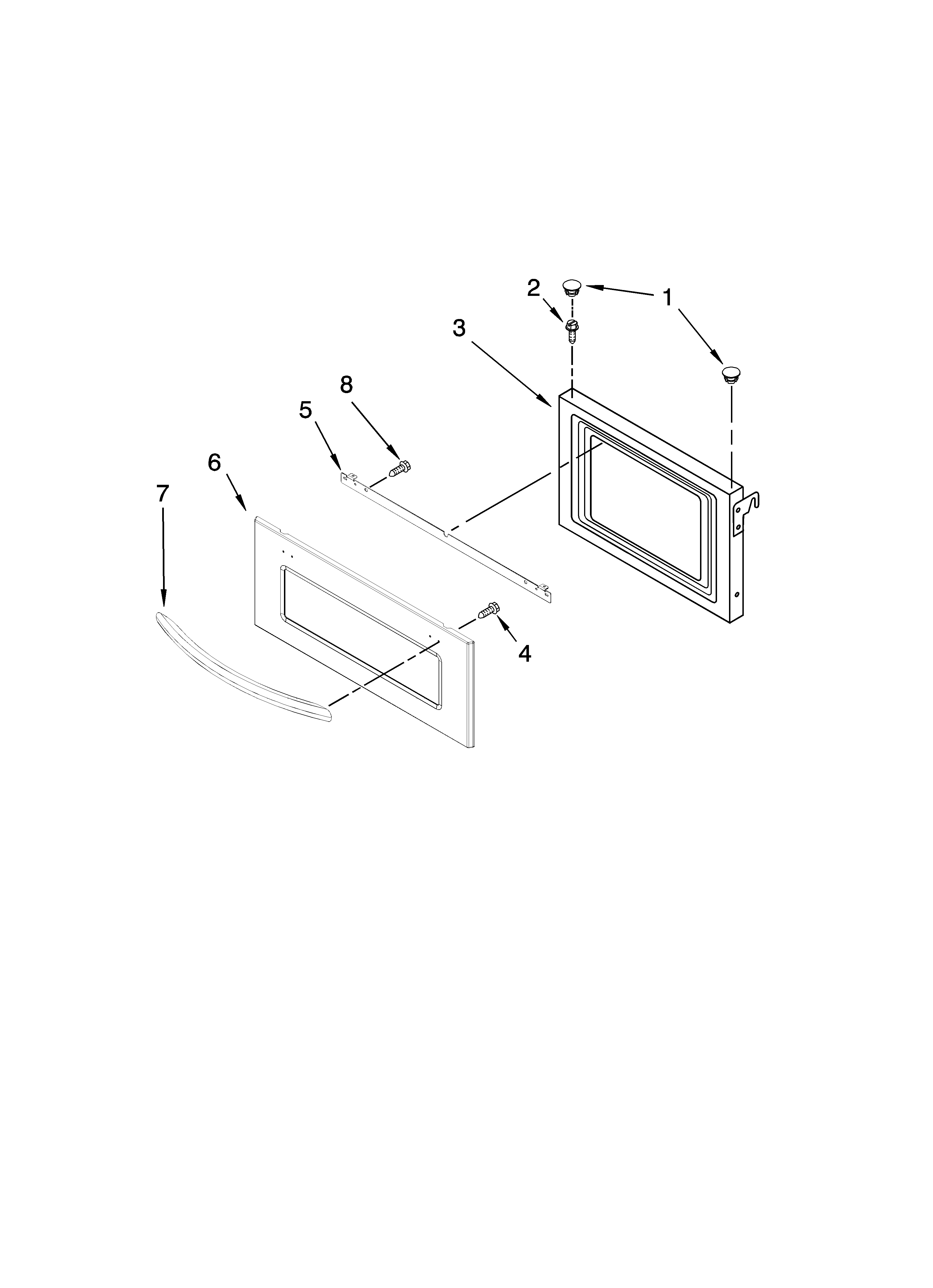 Microwave door parts, optional parts
