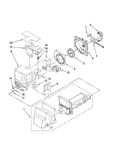 Motor and ice container parts