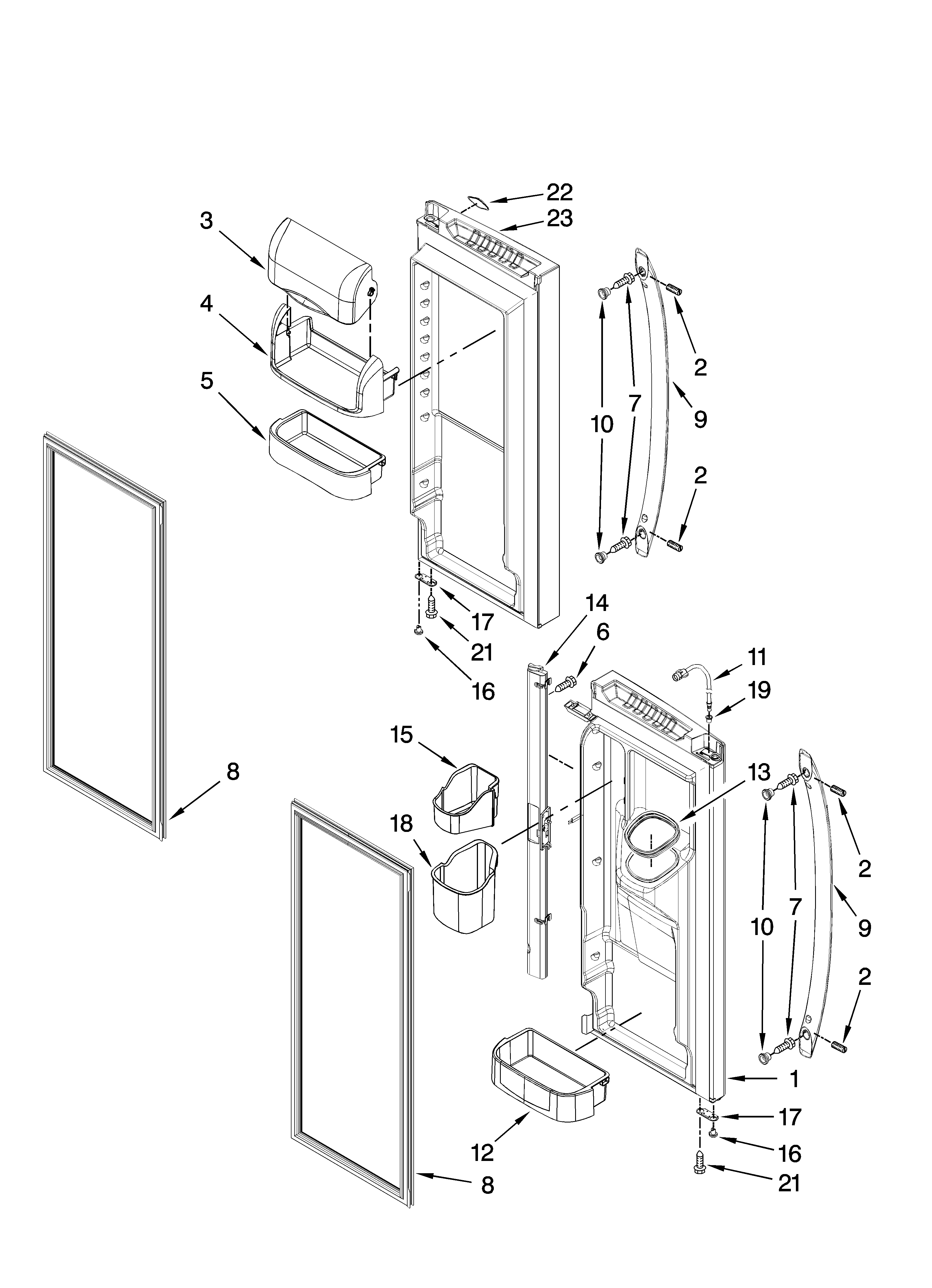 Refrigerator door parts
