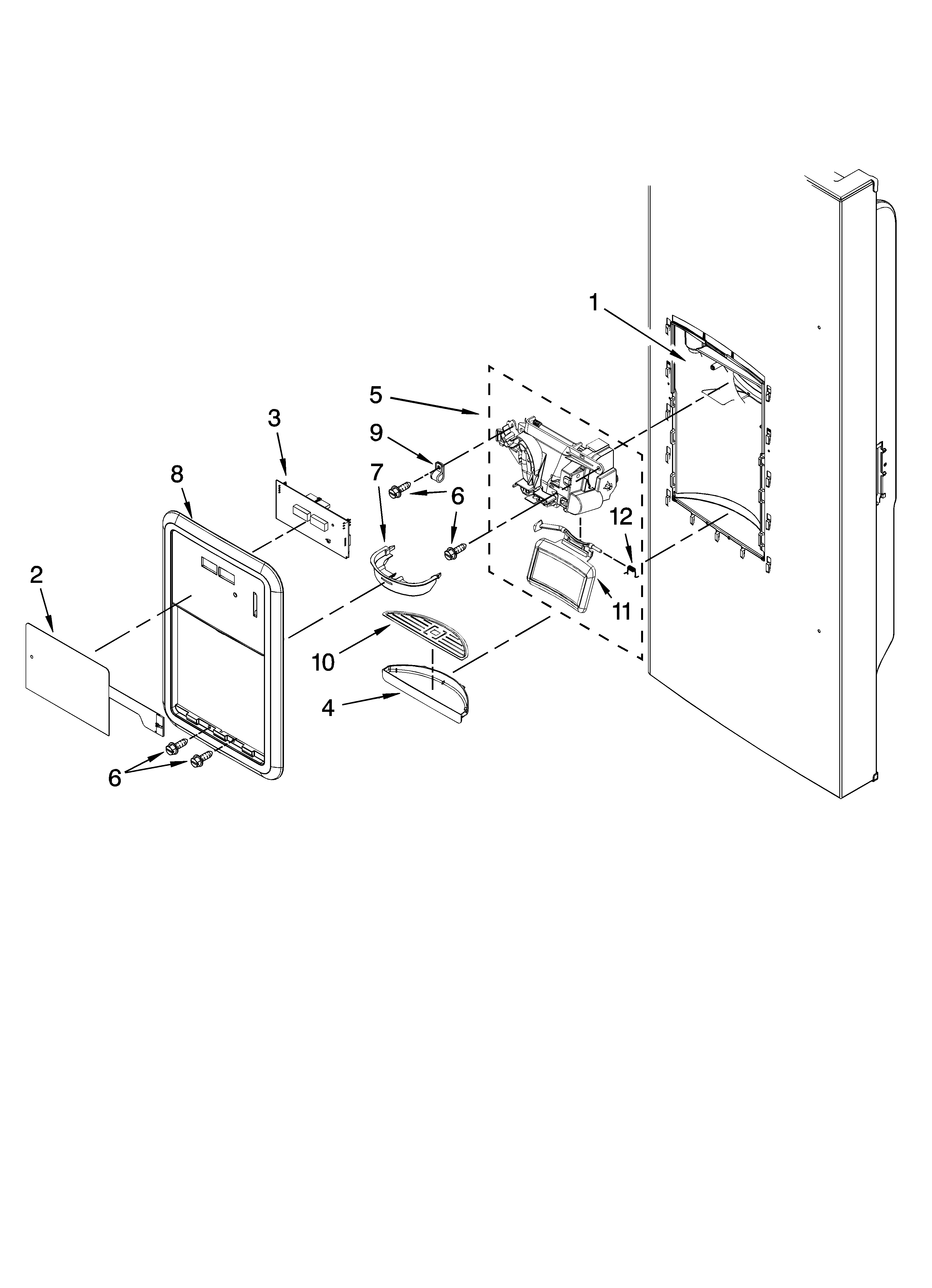 Dispenser front parts