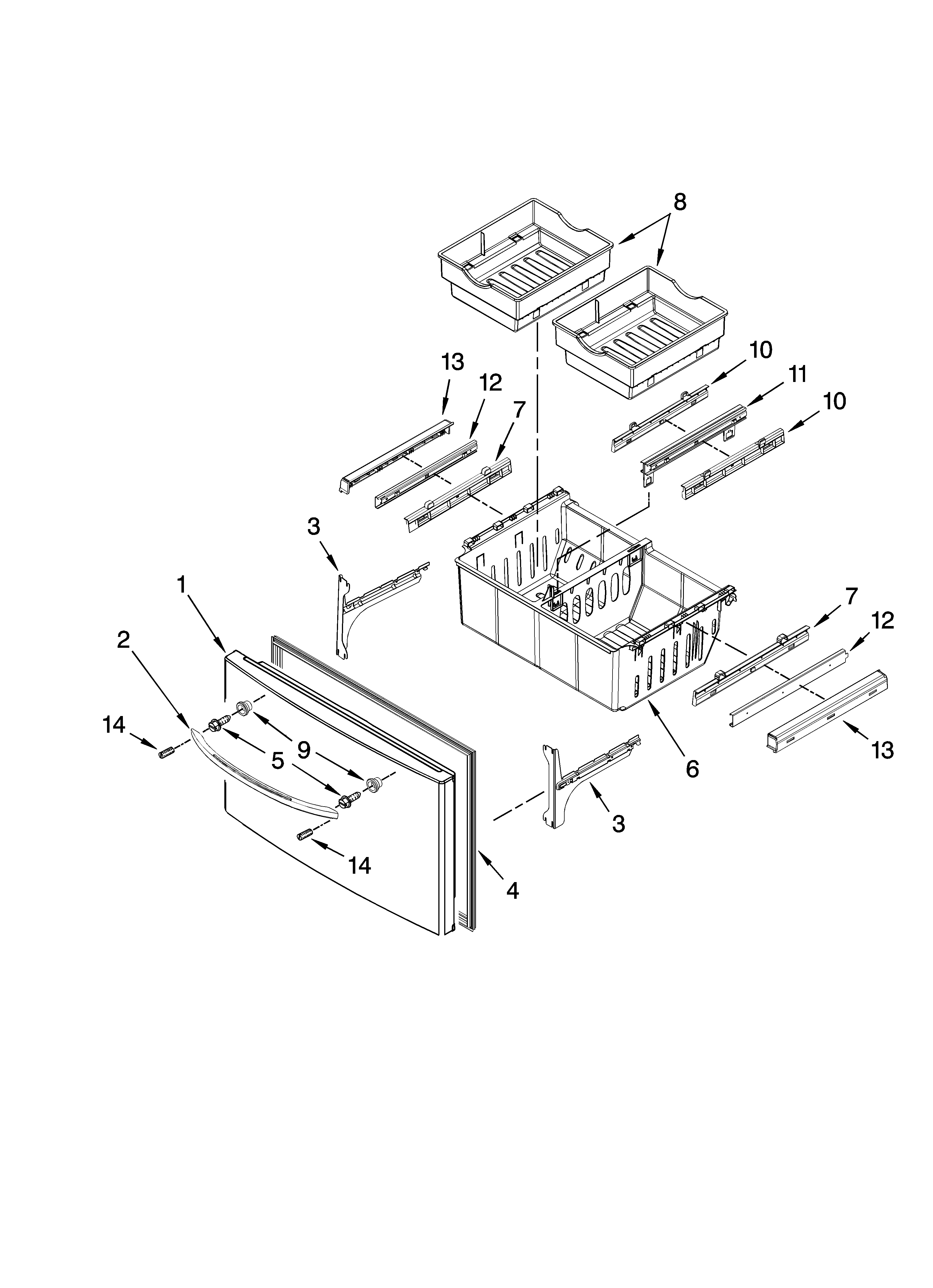 Freezer door parts