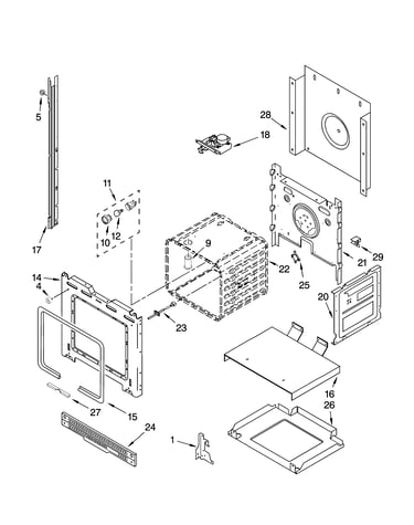 Upper oven parts