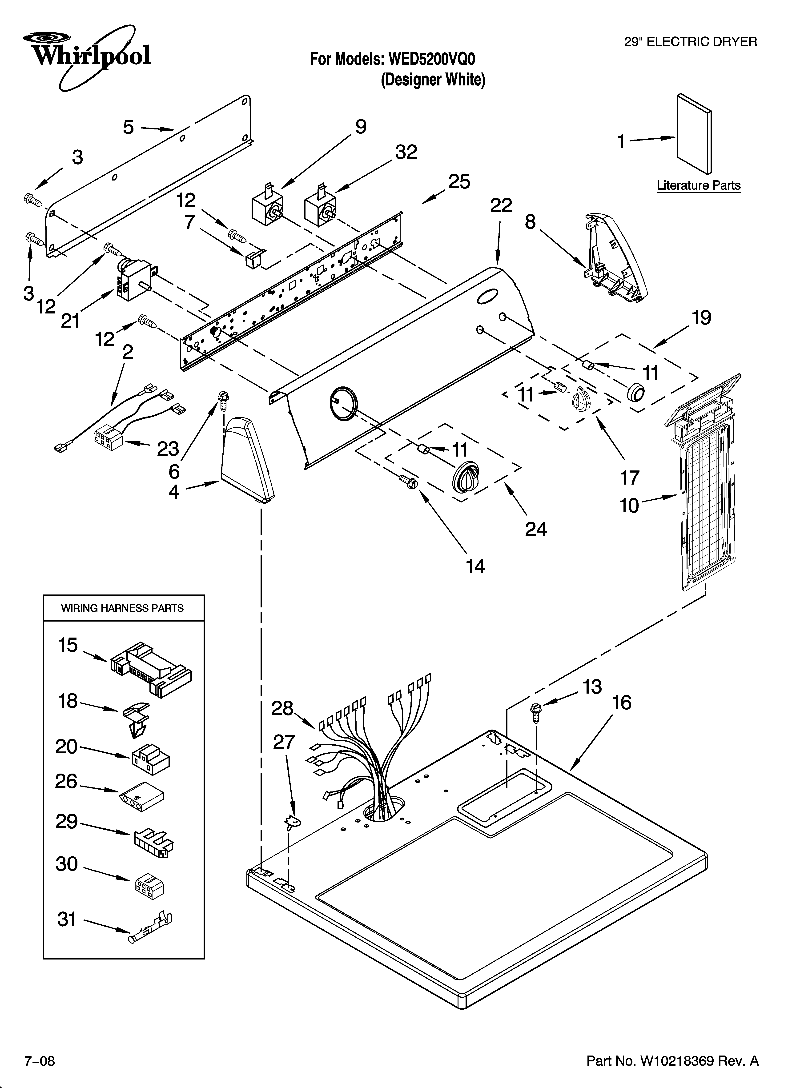 Top and console parts