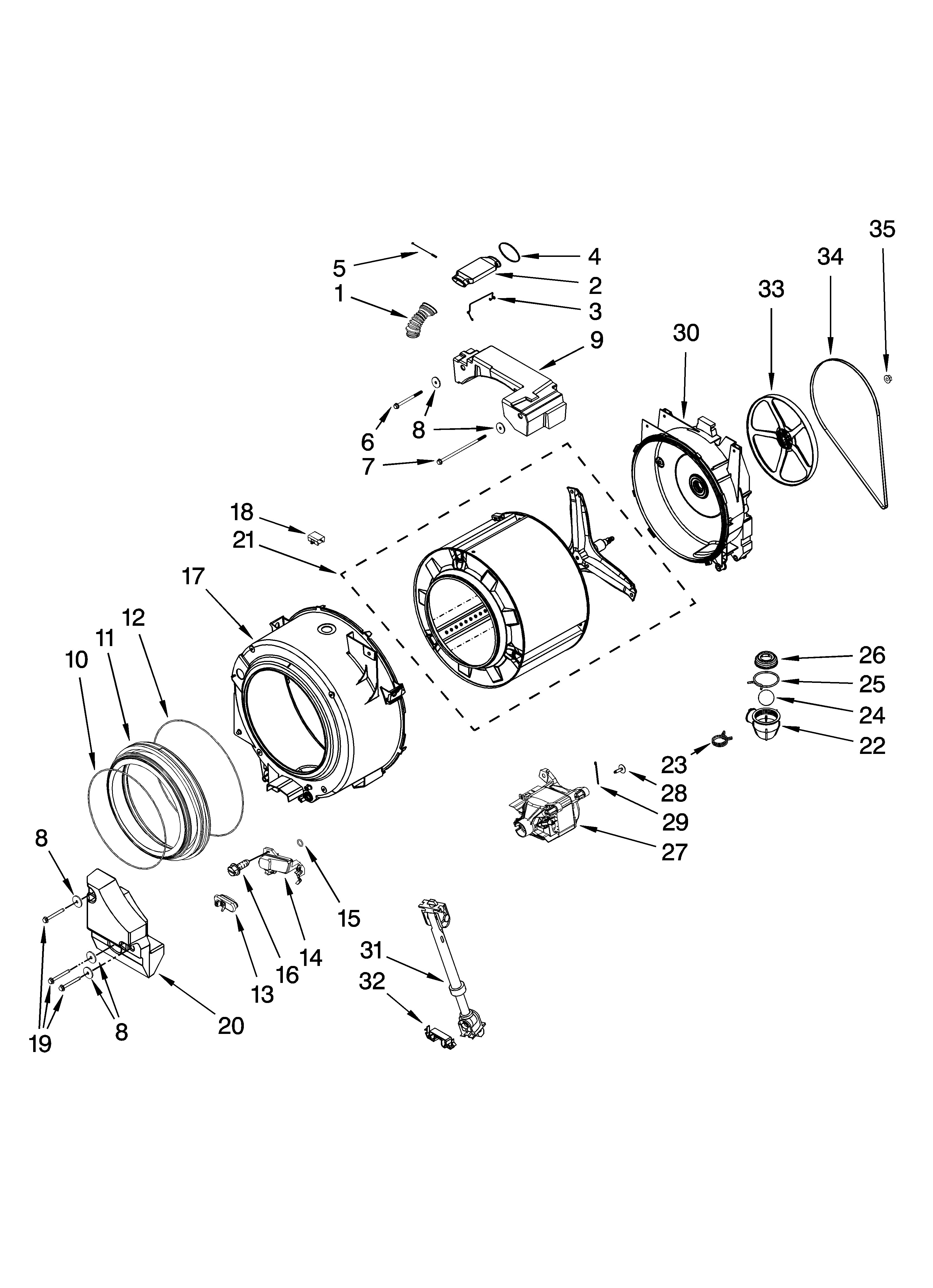 Basket and tub parts