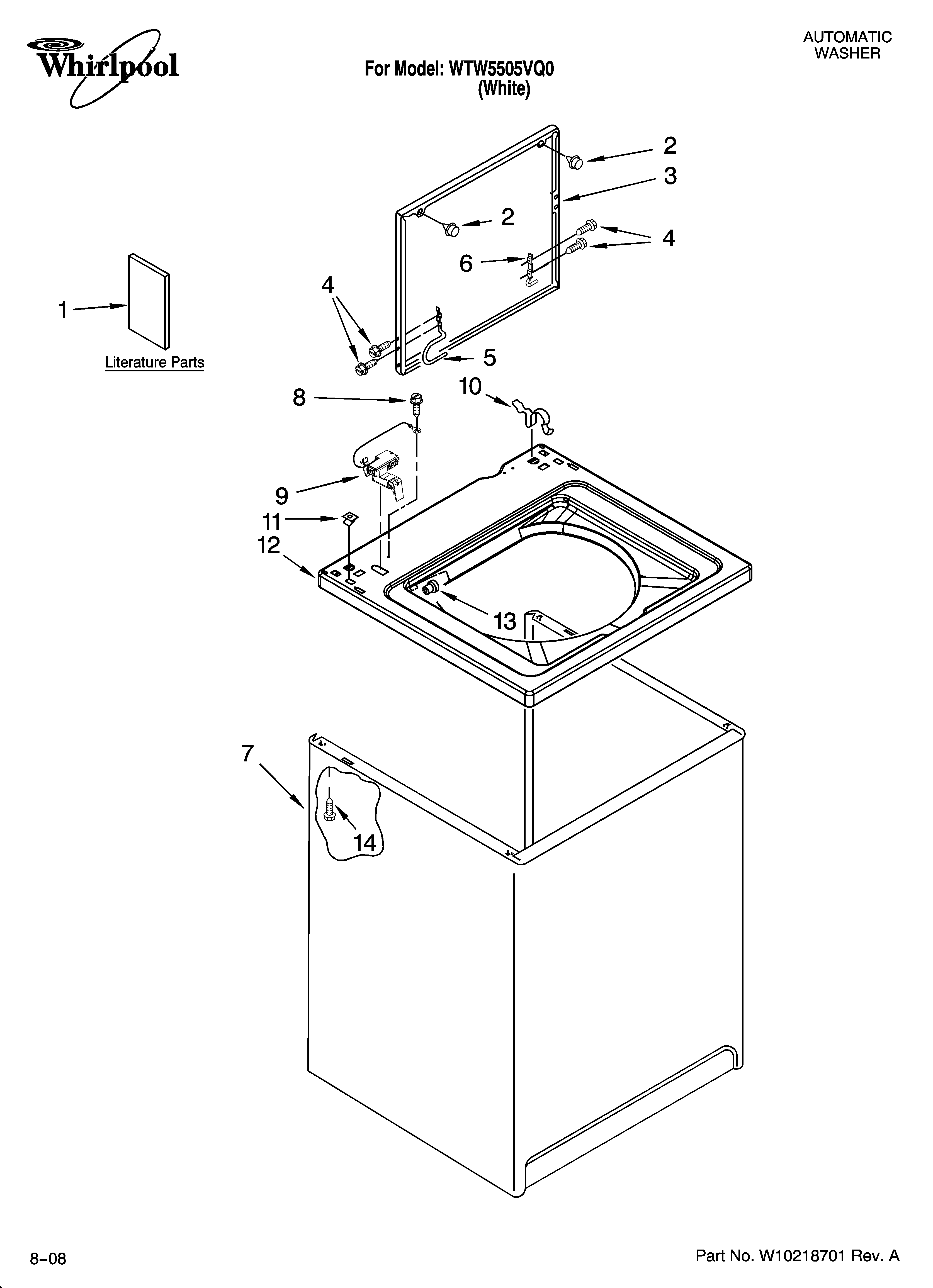 TOP AND CABINET PARTS