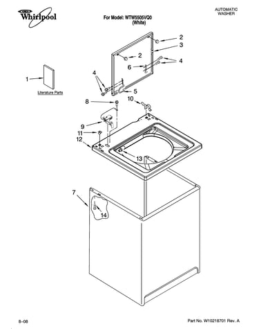Top and cabinet parts