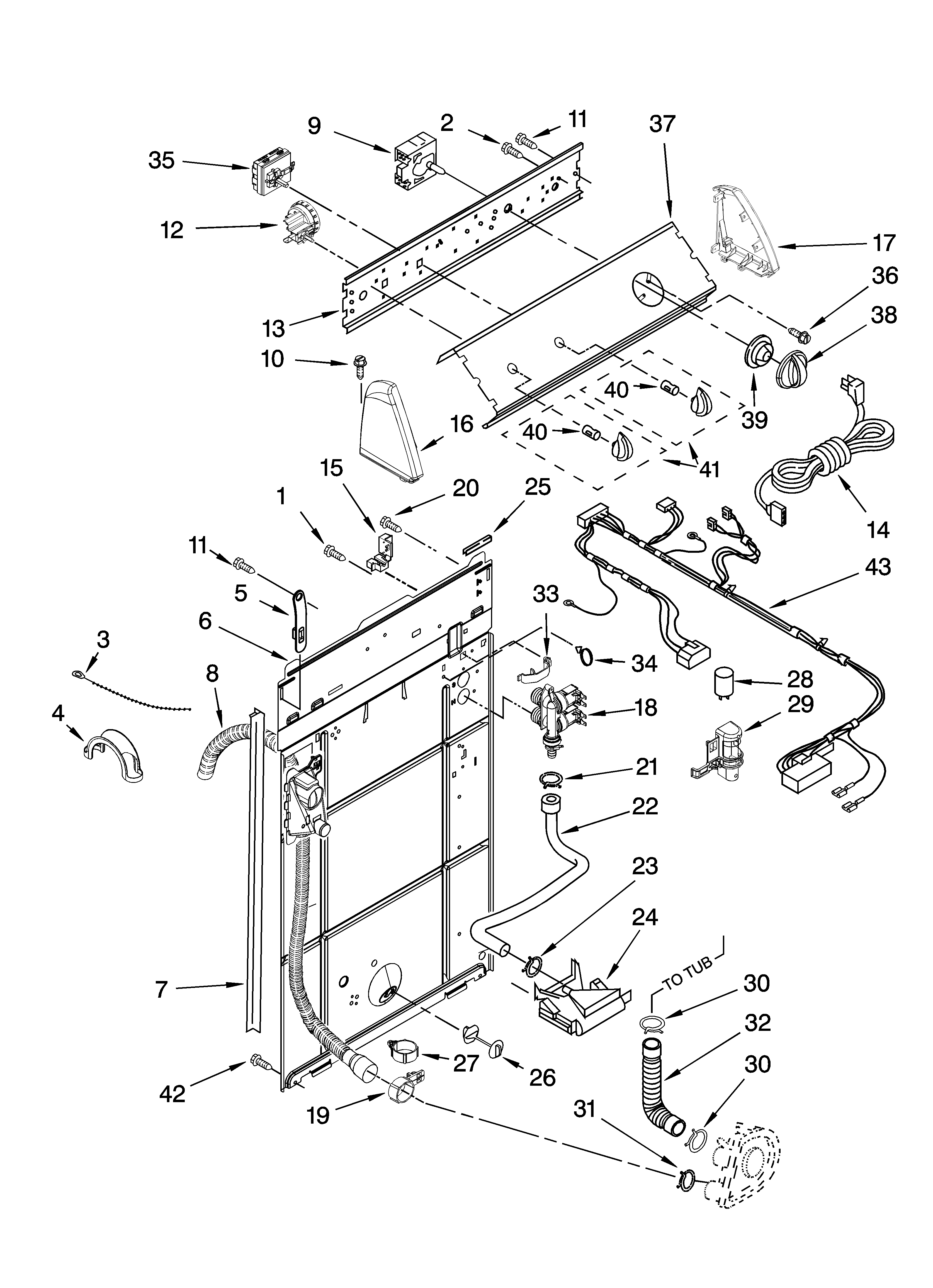 Controls and rear panel parts