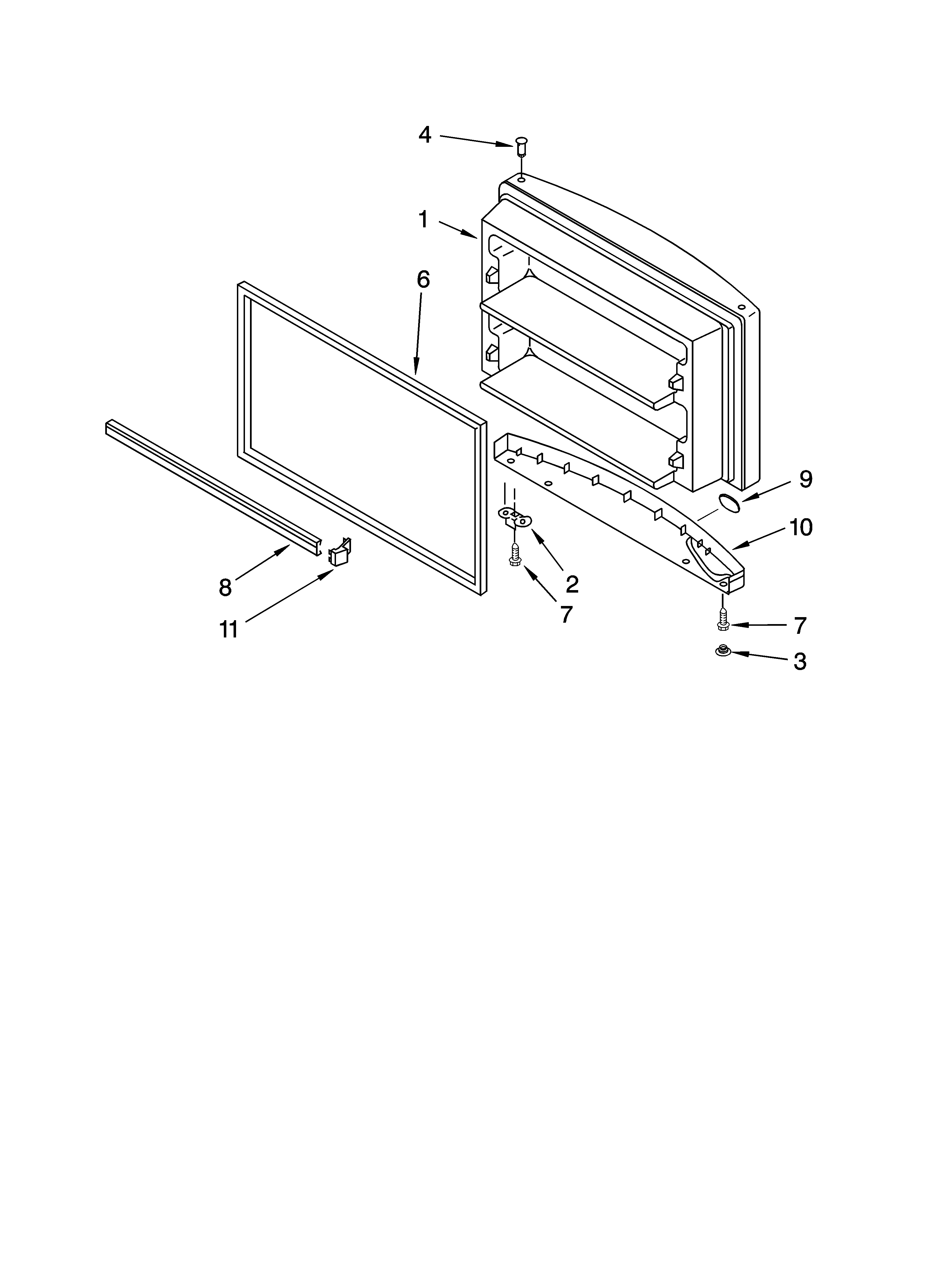 Freezer door parts, optional parts