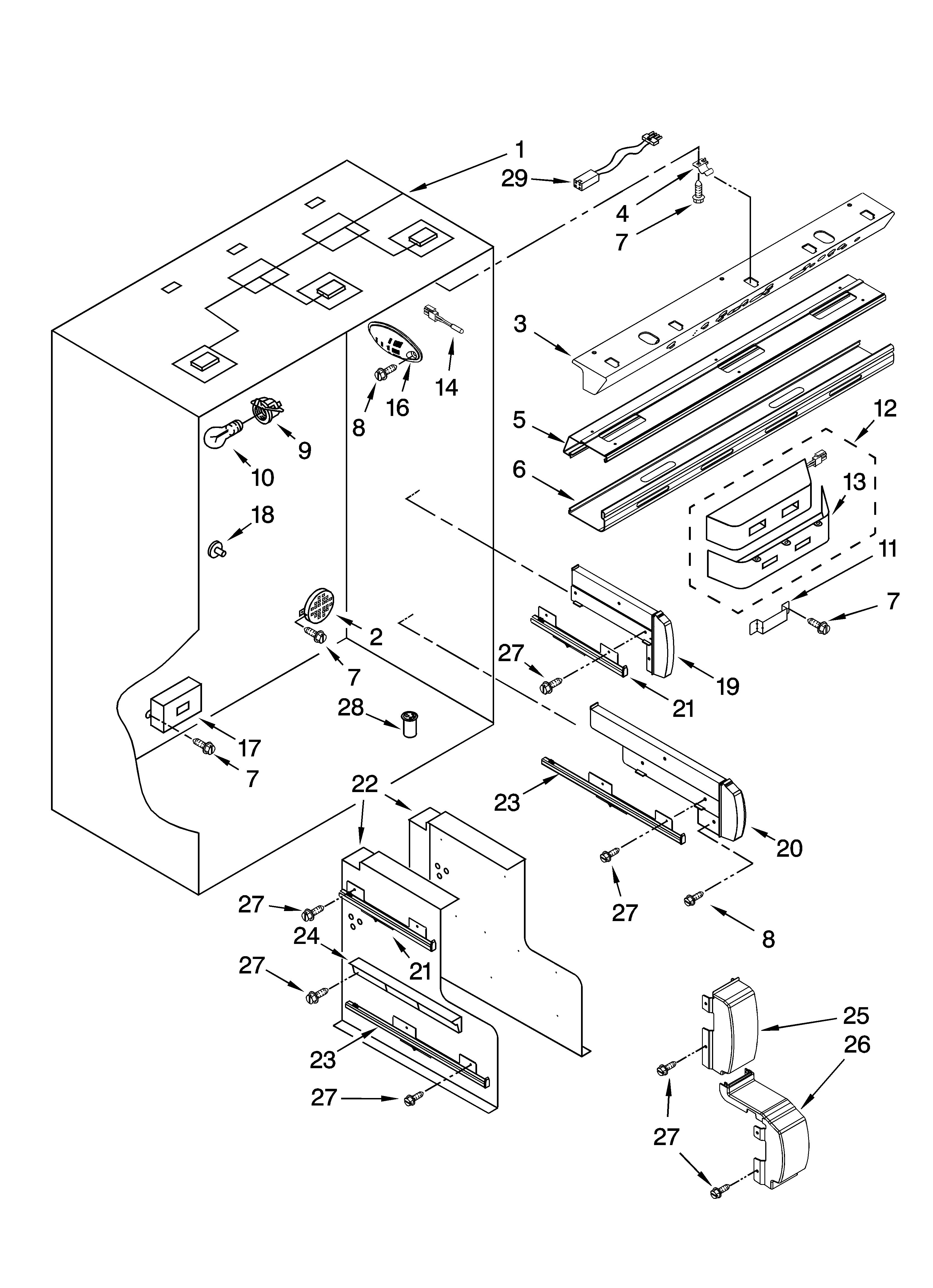 Refrigerator liner parts