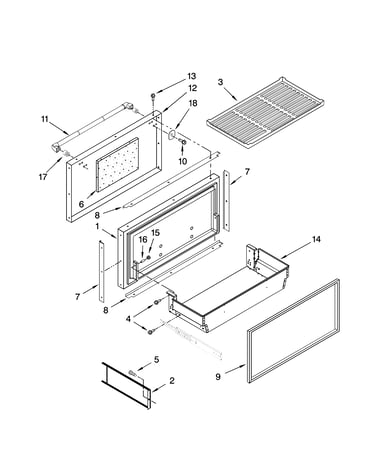 Freezer door and basket parts