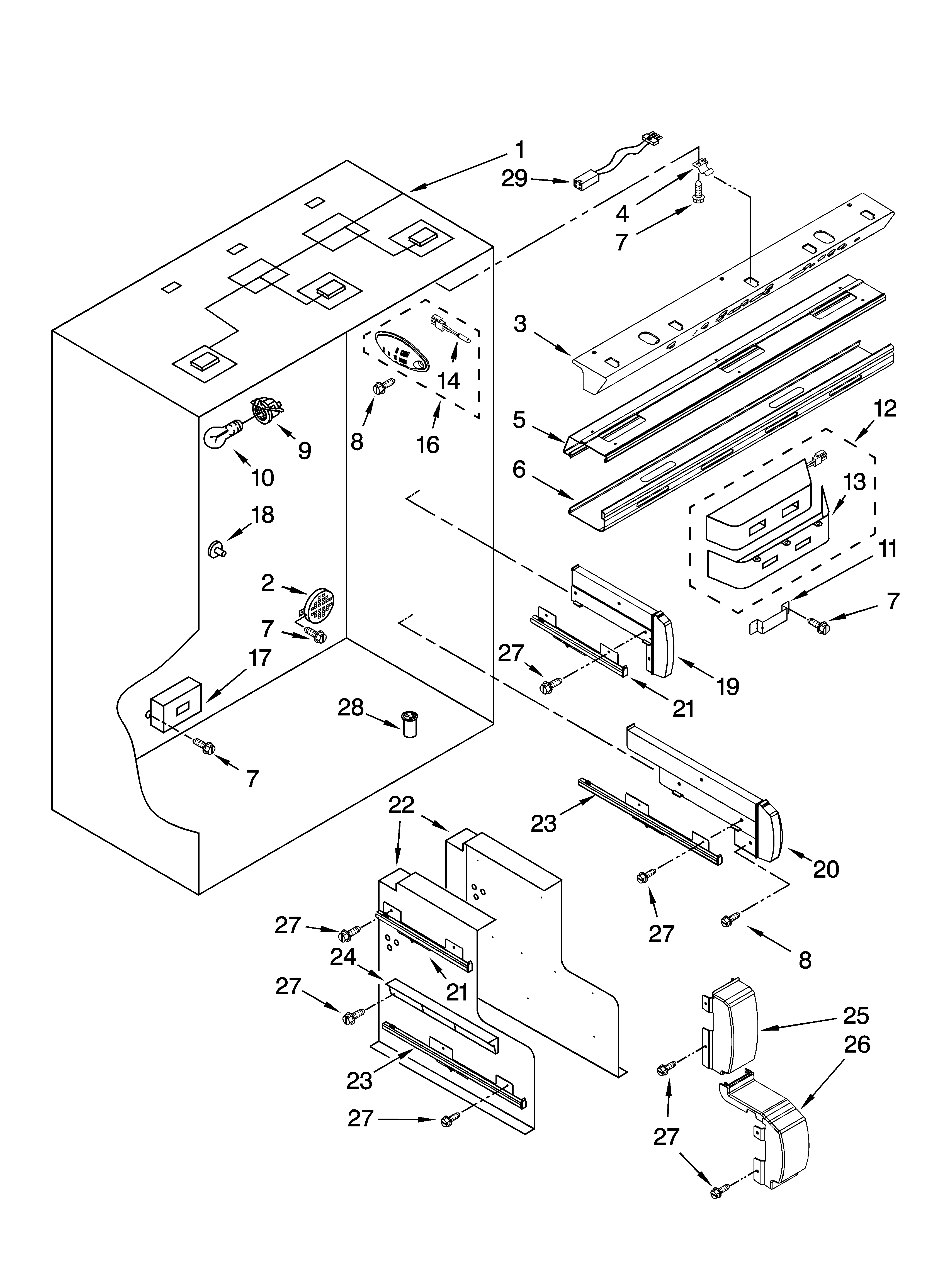 Refrigerator liner parts