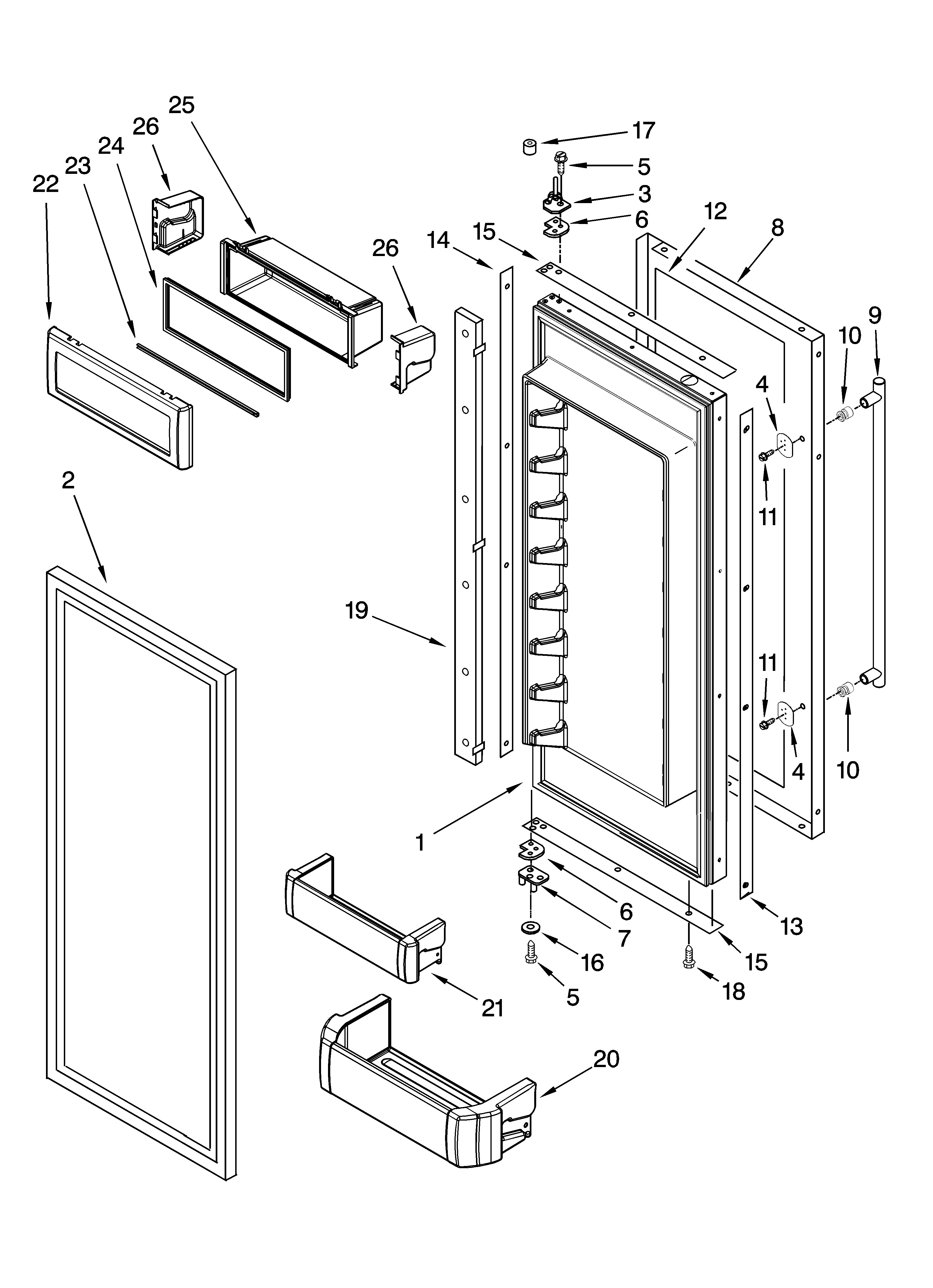 Refrigerator door parts