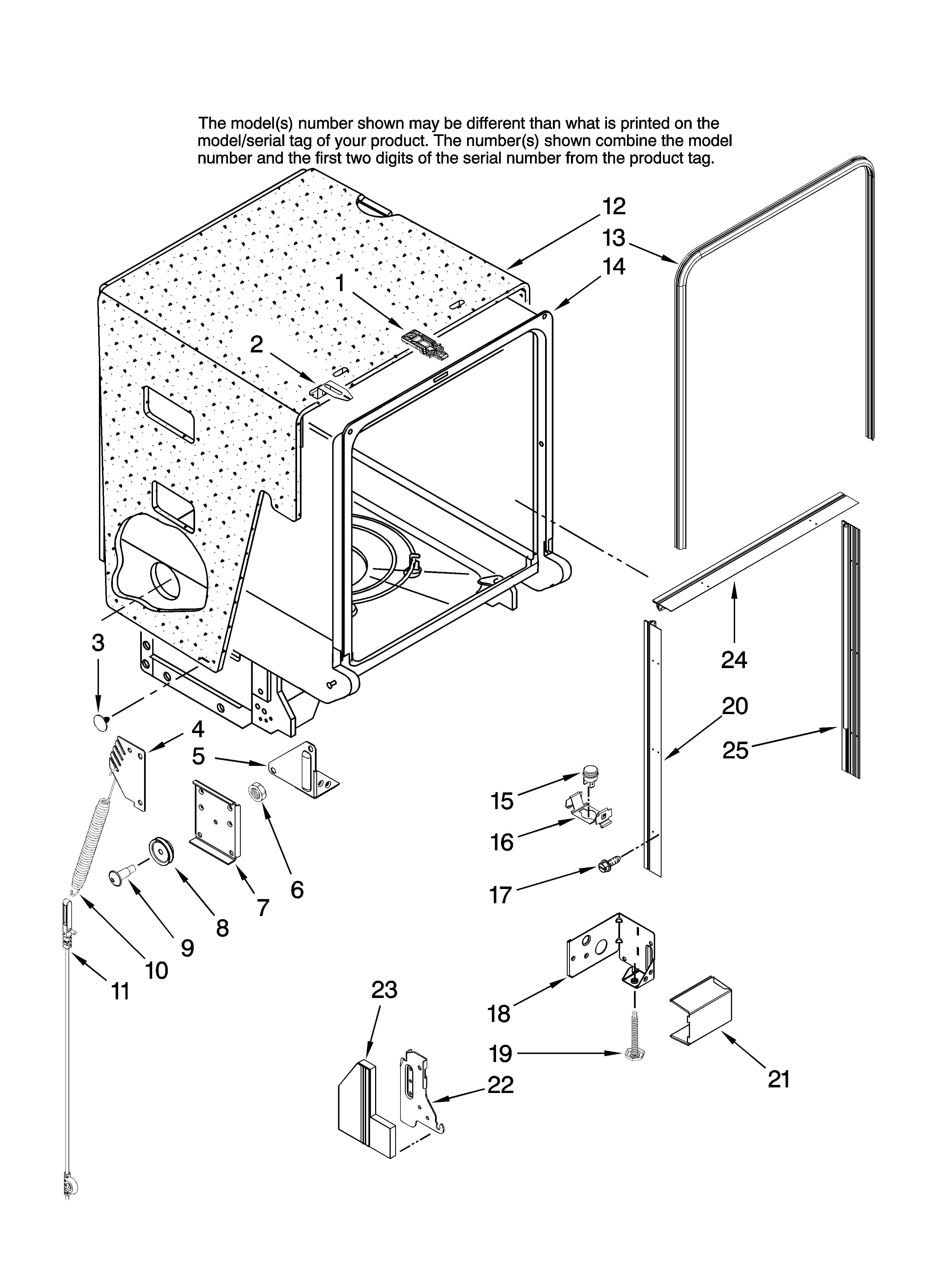 Tub and frame parts