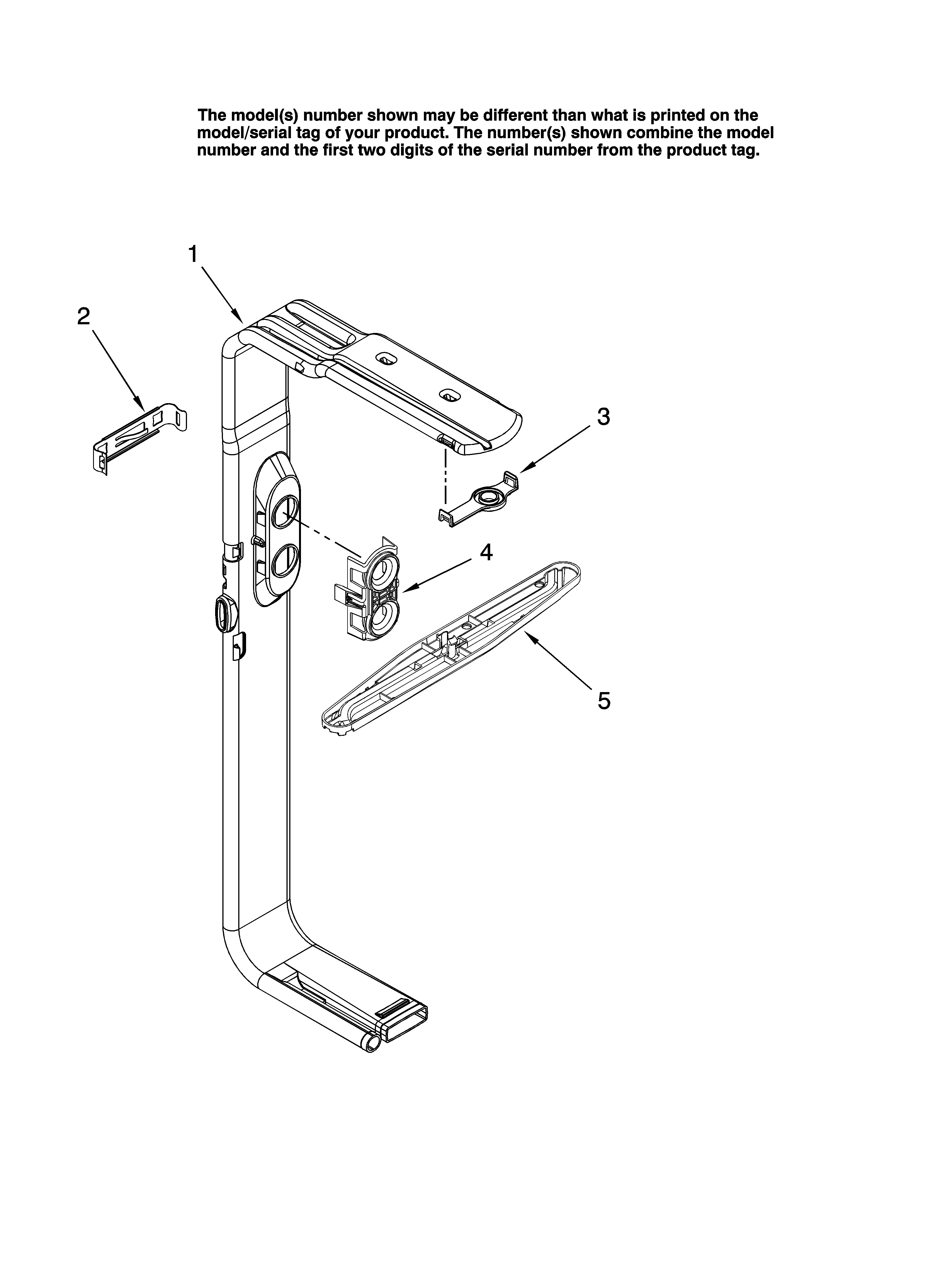 Upper wash and rinse parts, optional parts (not includ