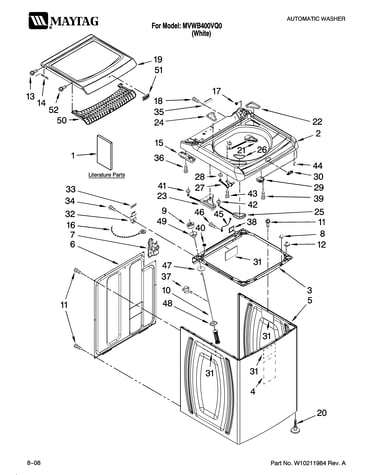 Top and cabinet parts
