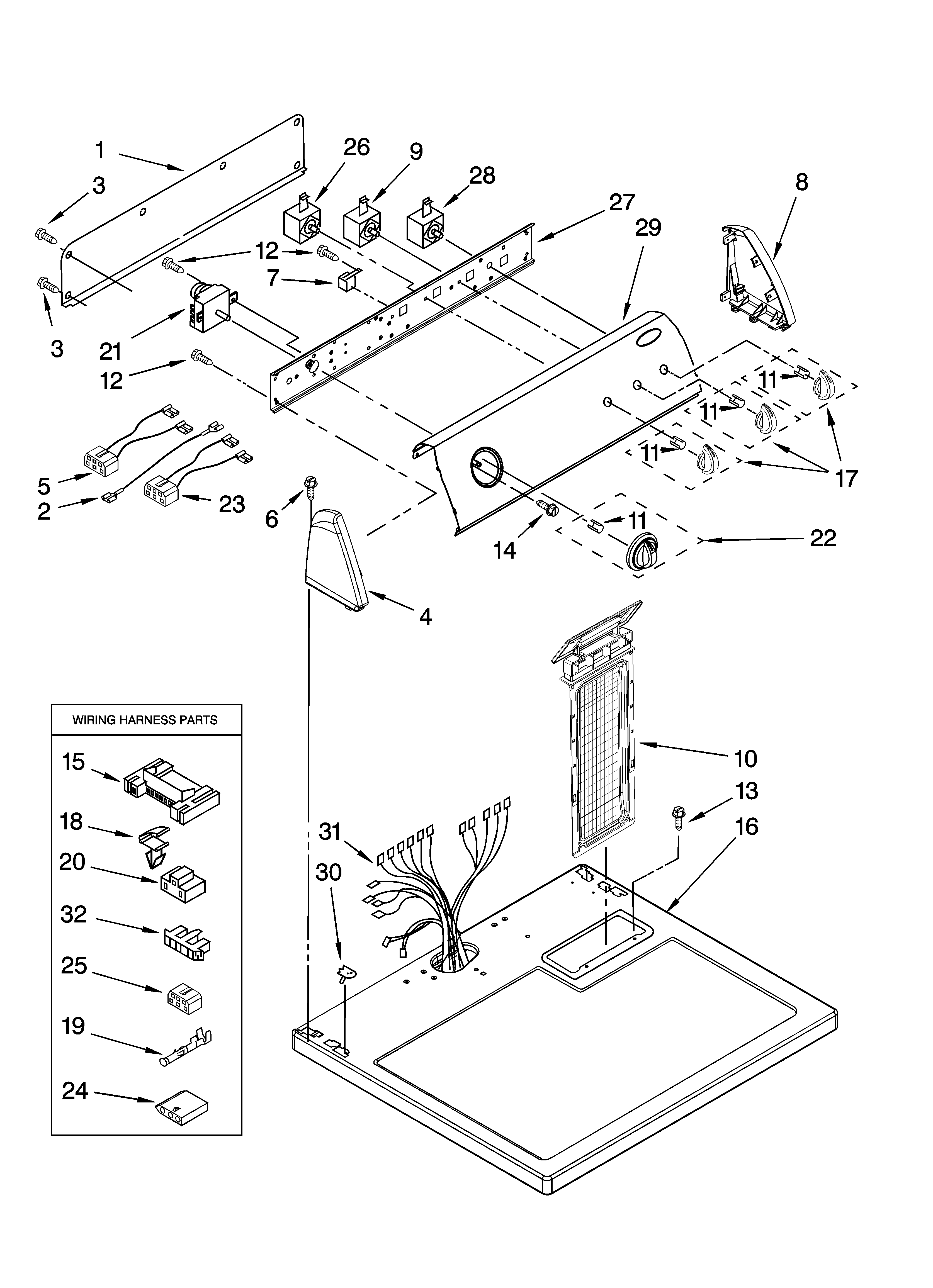 Top and console parts