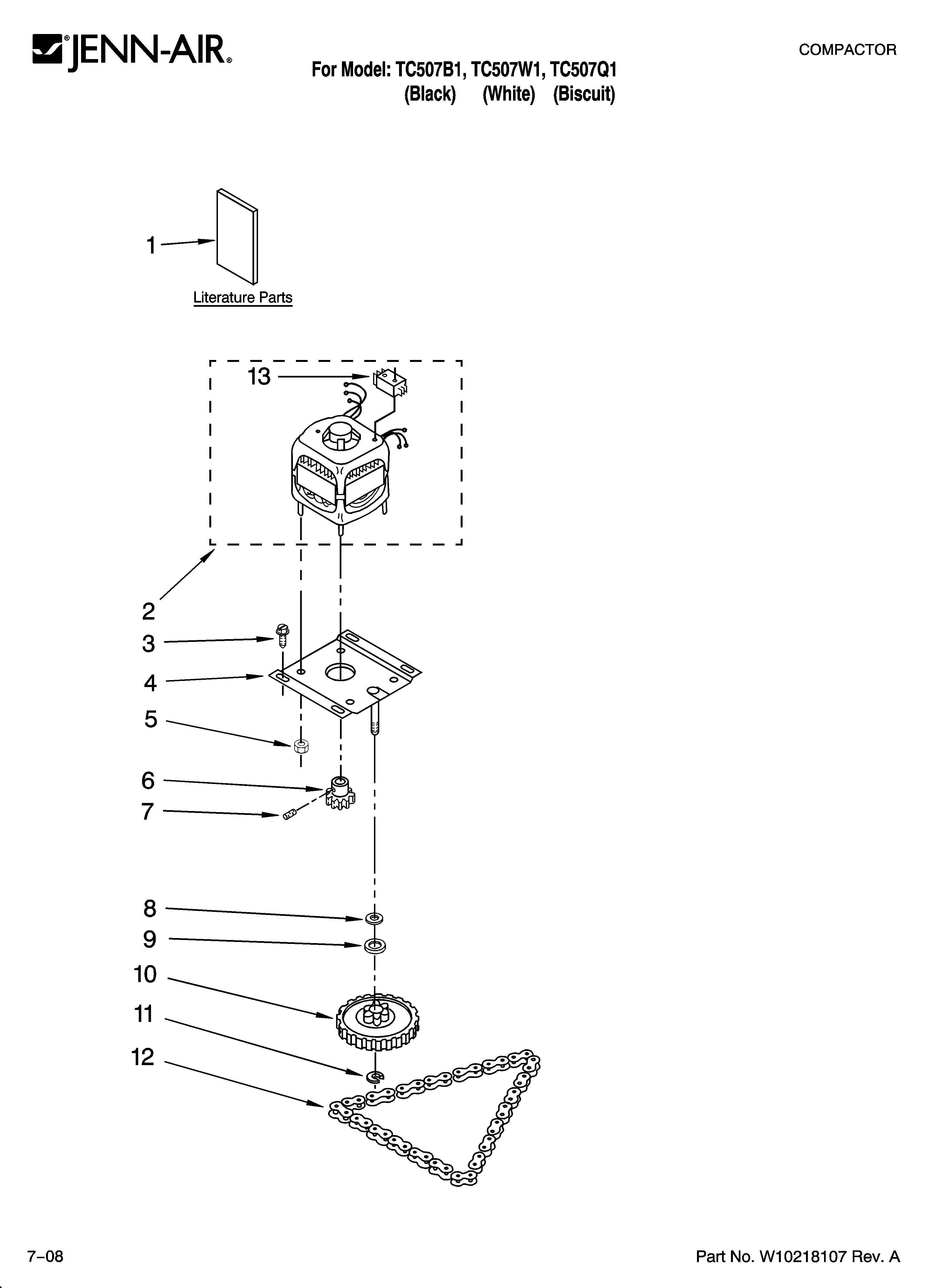 Motor and drive parts