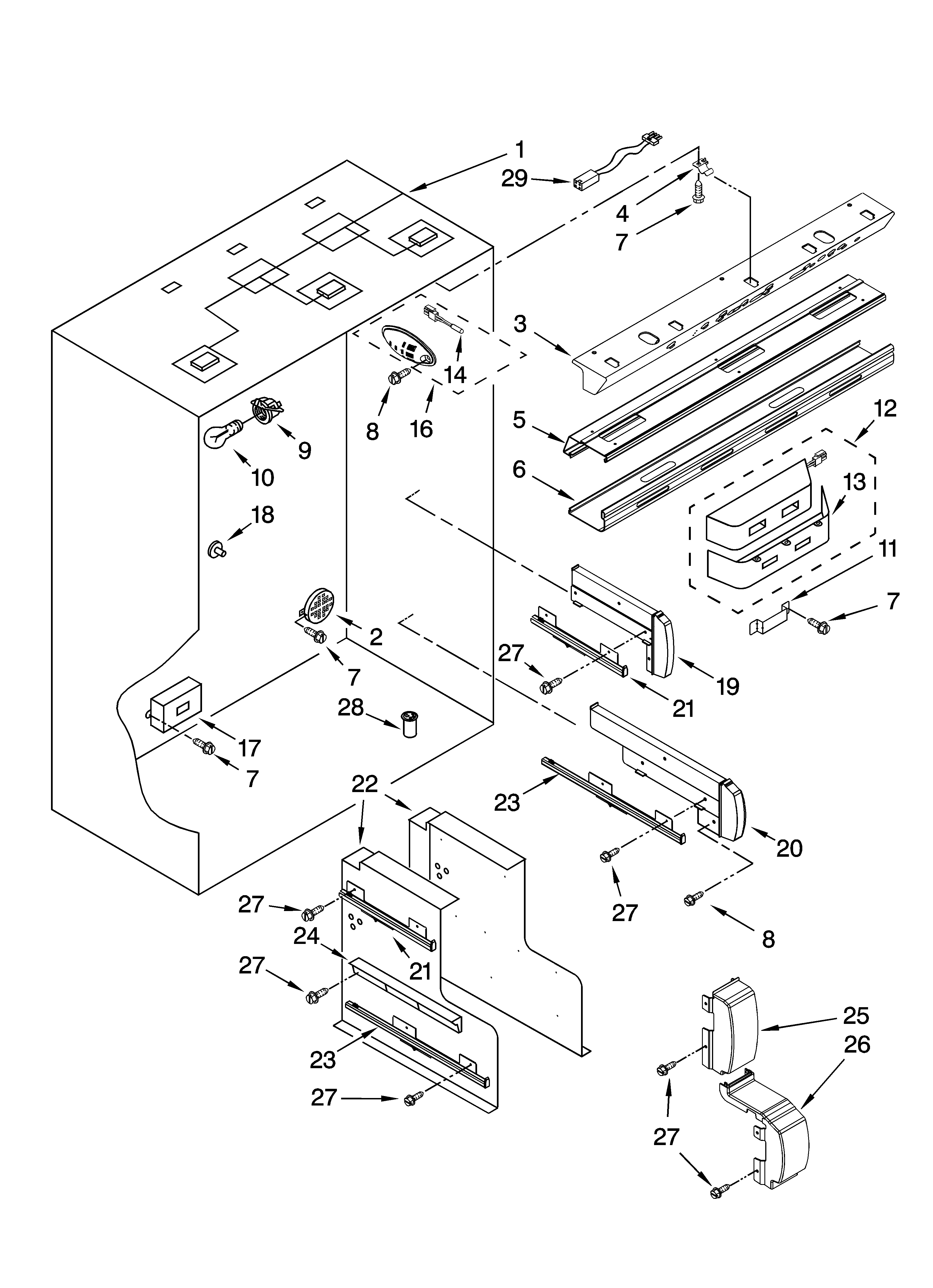 Refrigerator liner parts