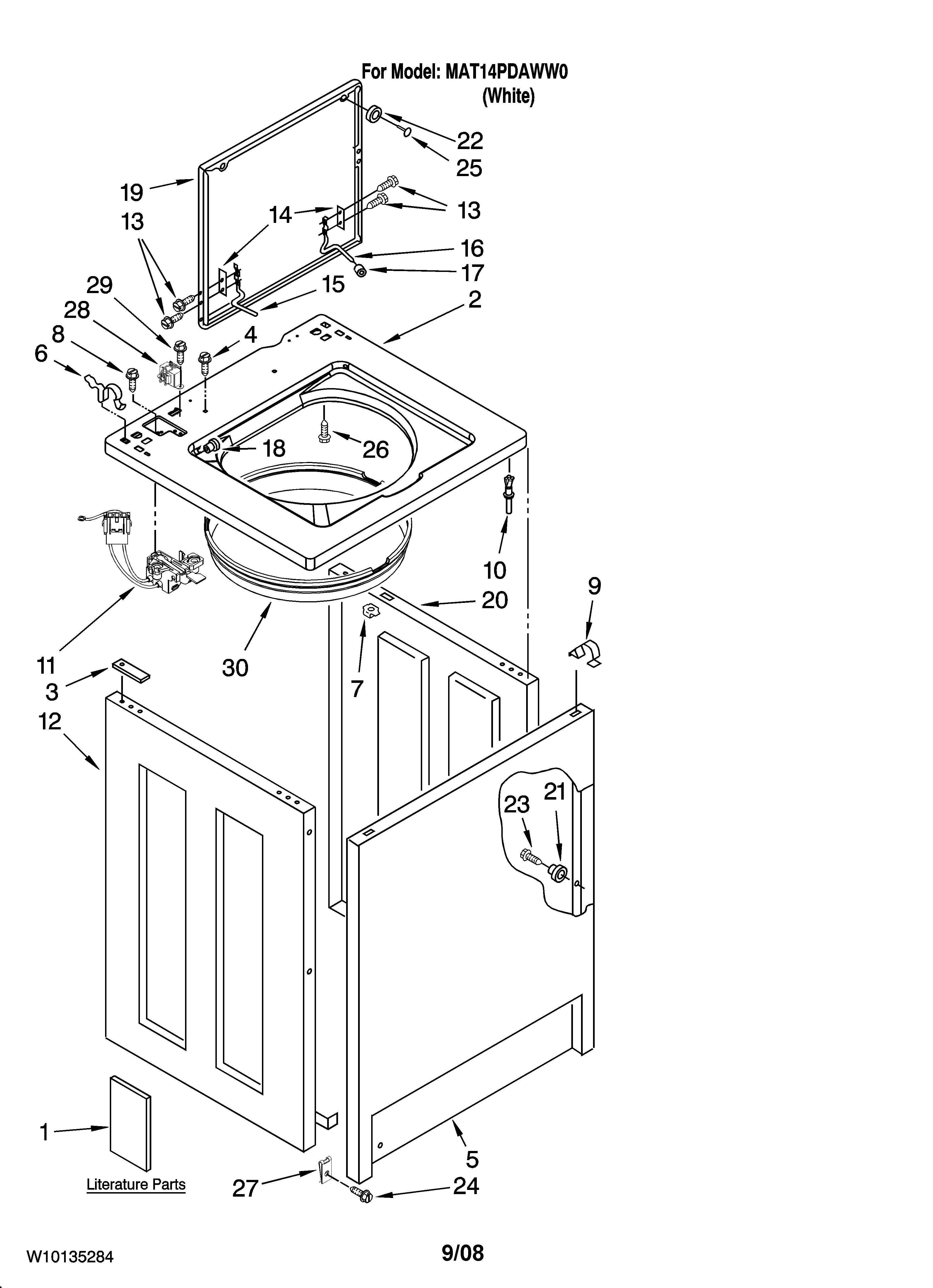 Top and cabinet parts