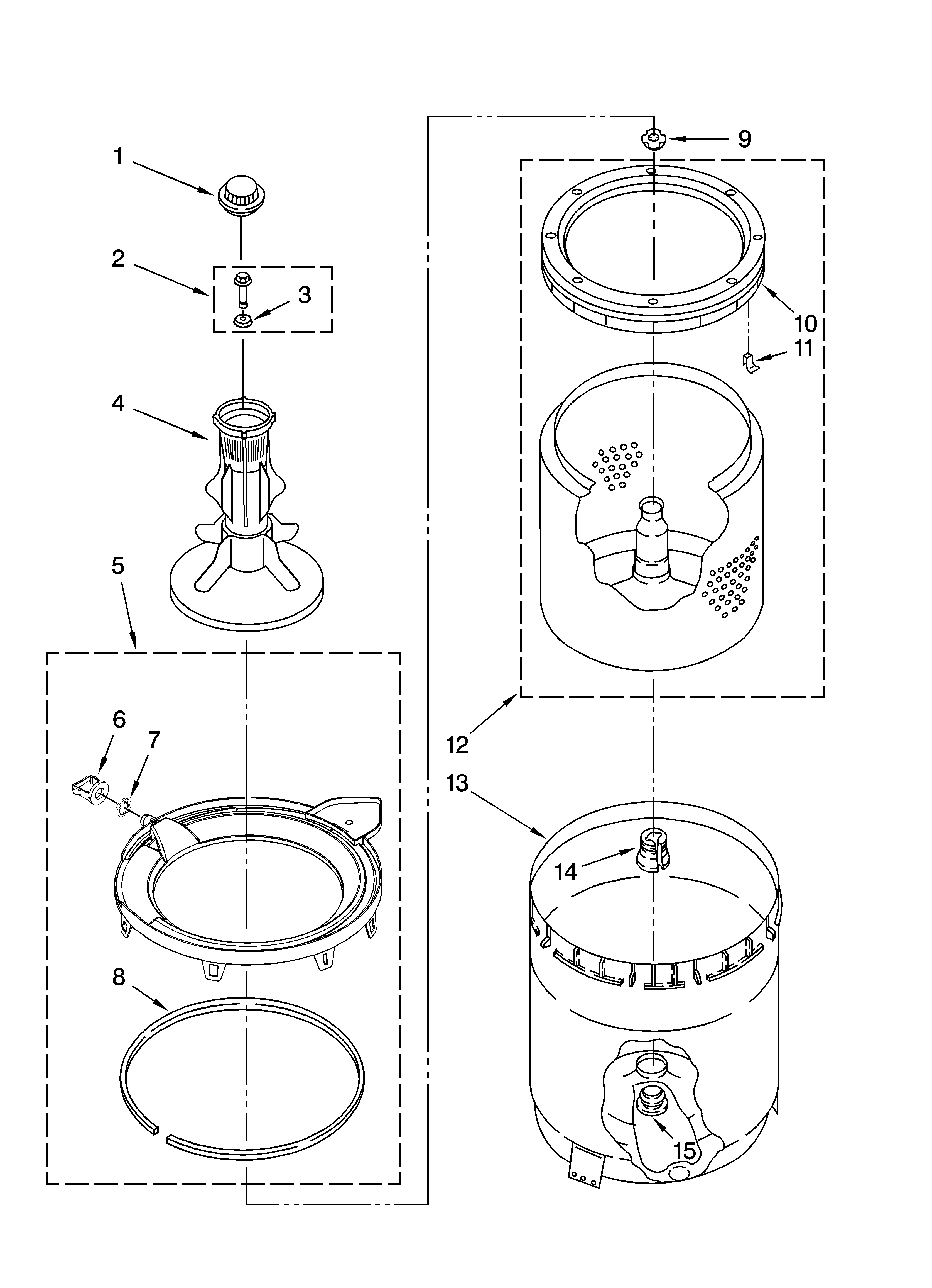 Agitator, basket and tub parts