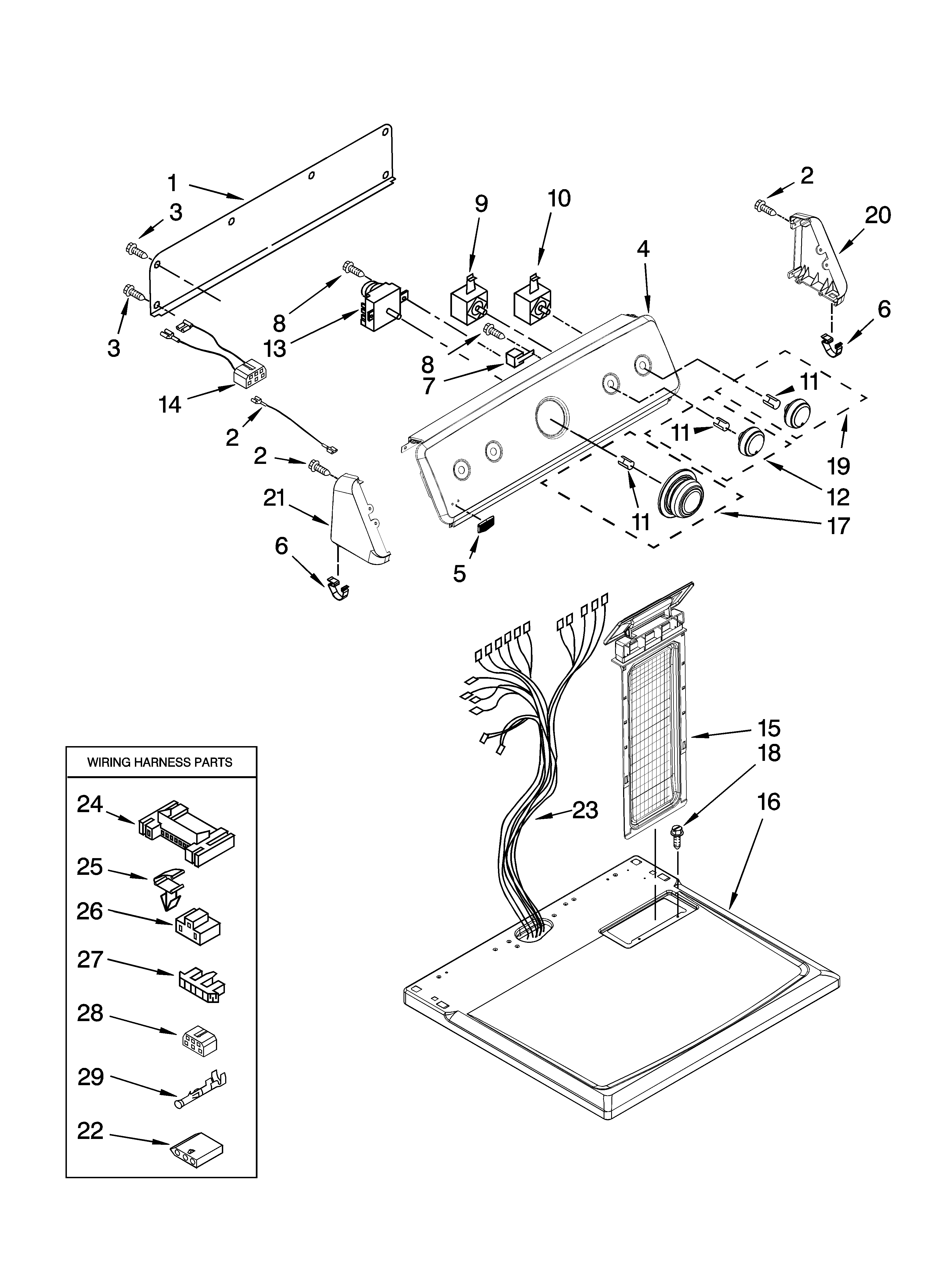 Top and console parts