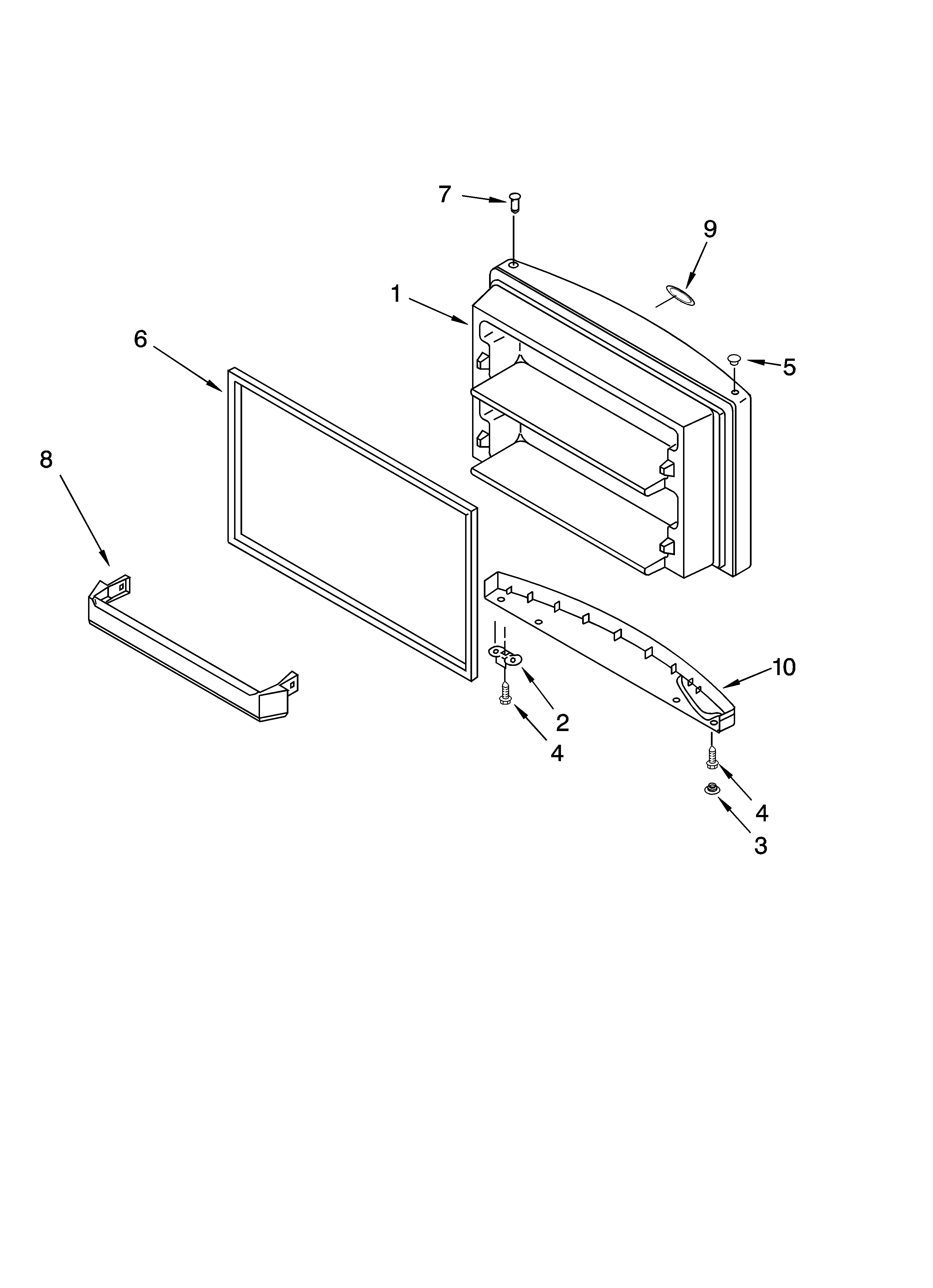 Freezer door parts, optional parts