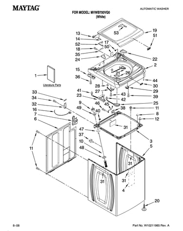 Top and cabinet parts