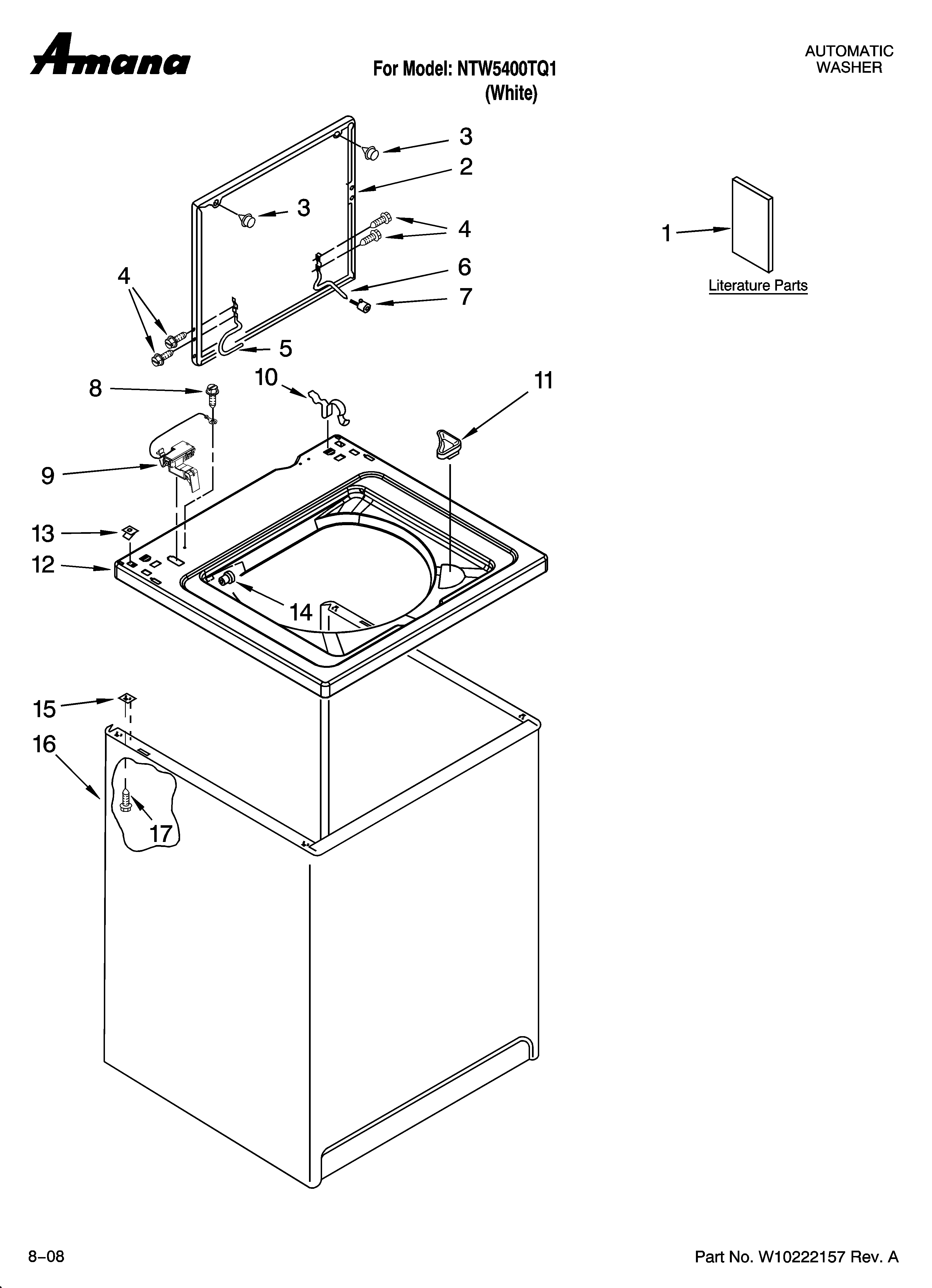 TOP AND CABINET PARTS