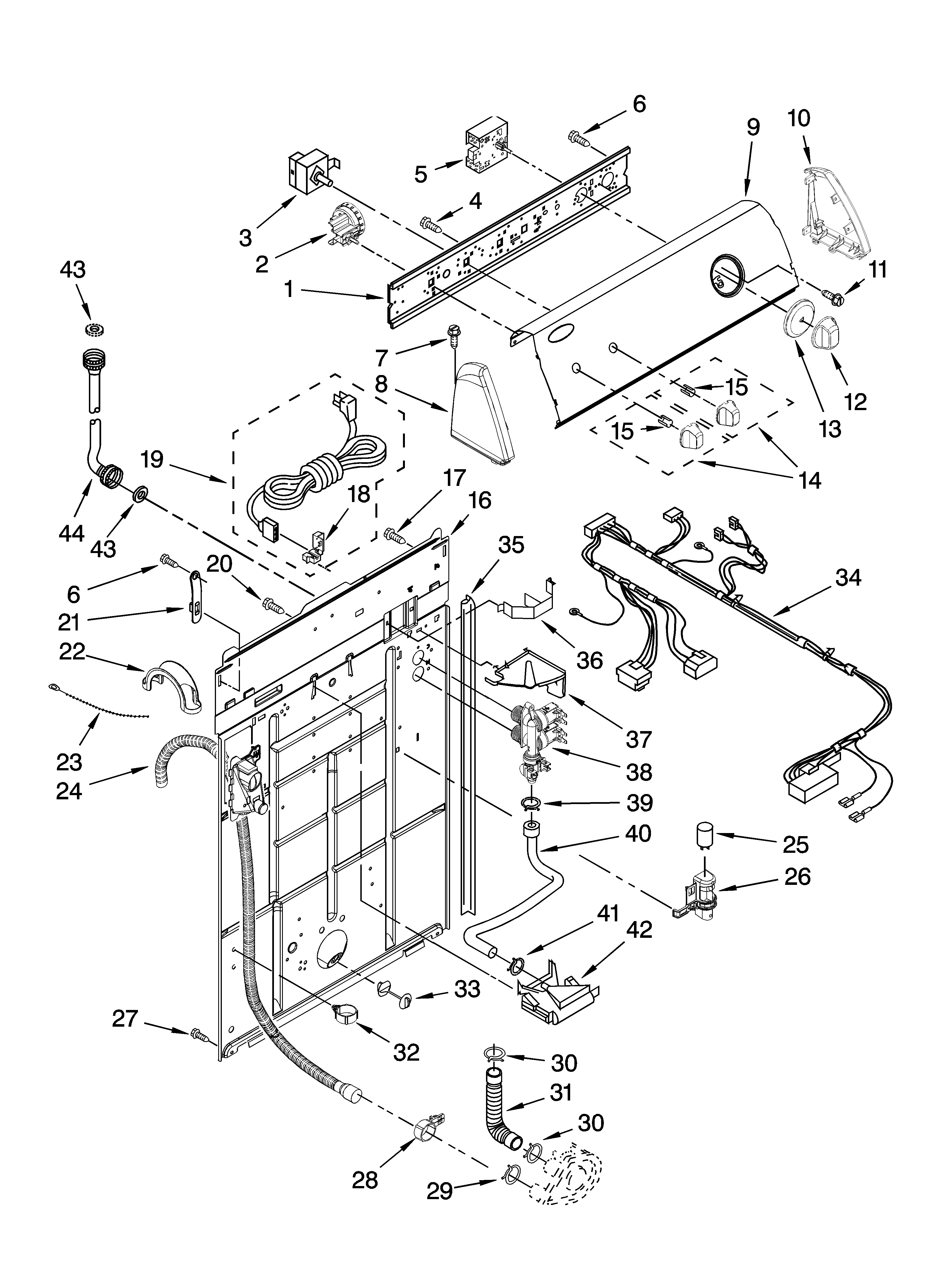 Controls and rear panel parts