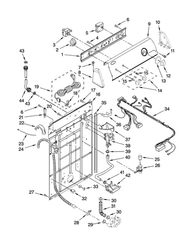 Controls and rear panel parts