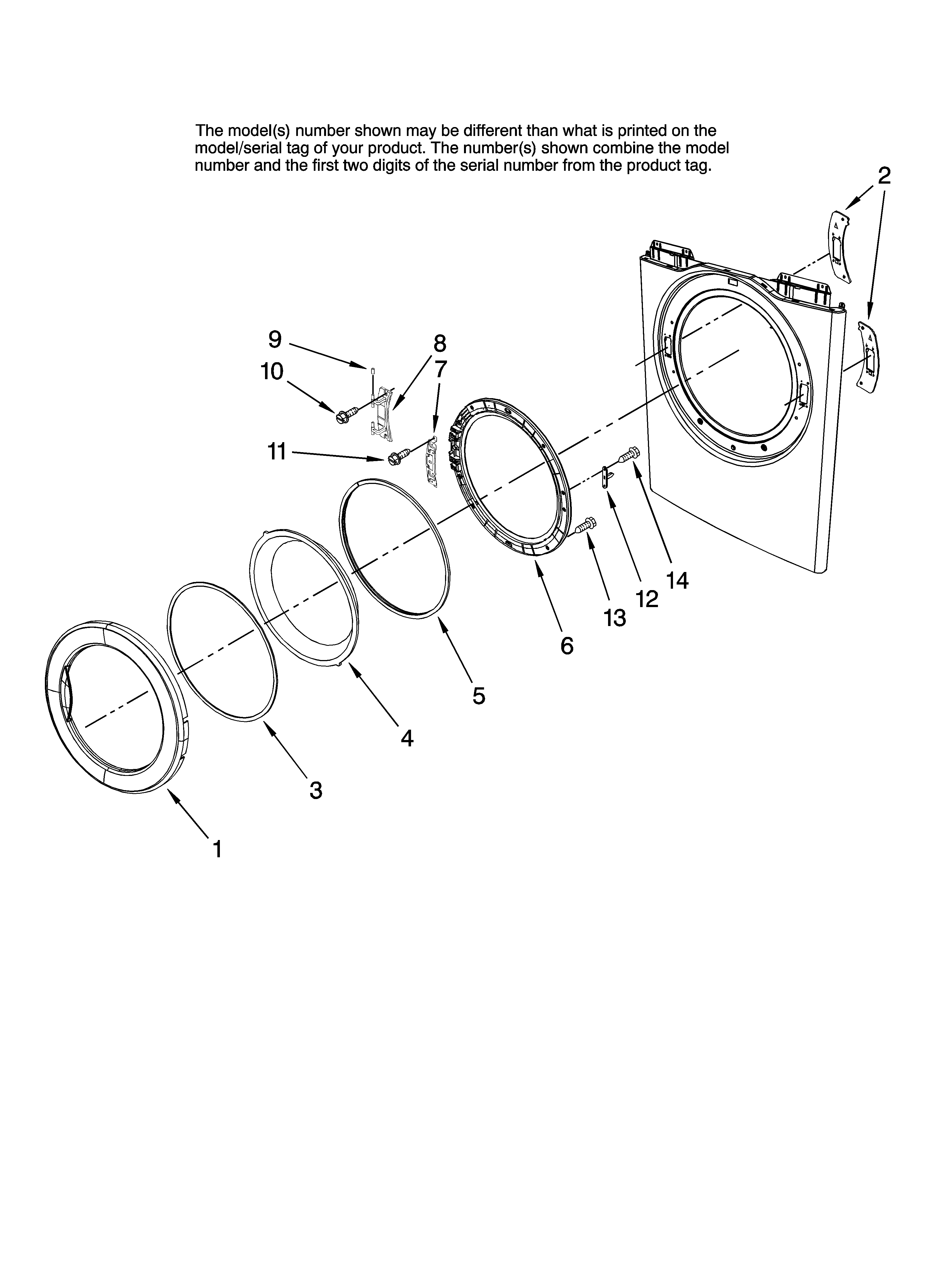 Door parts, optional parts (not included)