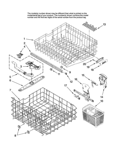 Upper and lower rack parts