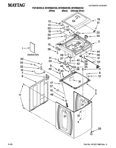 Top and cabinet parts