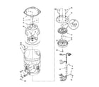 Maytag MVWB800VB0 motor, basket and tub parts diagram