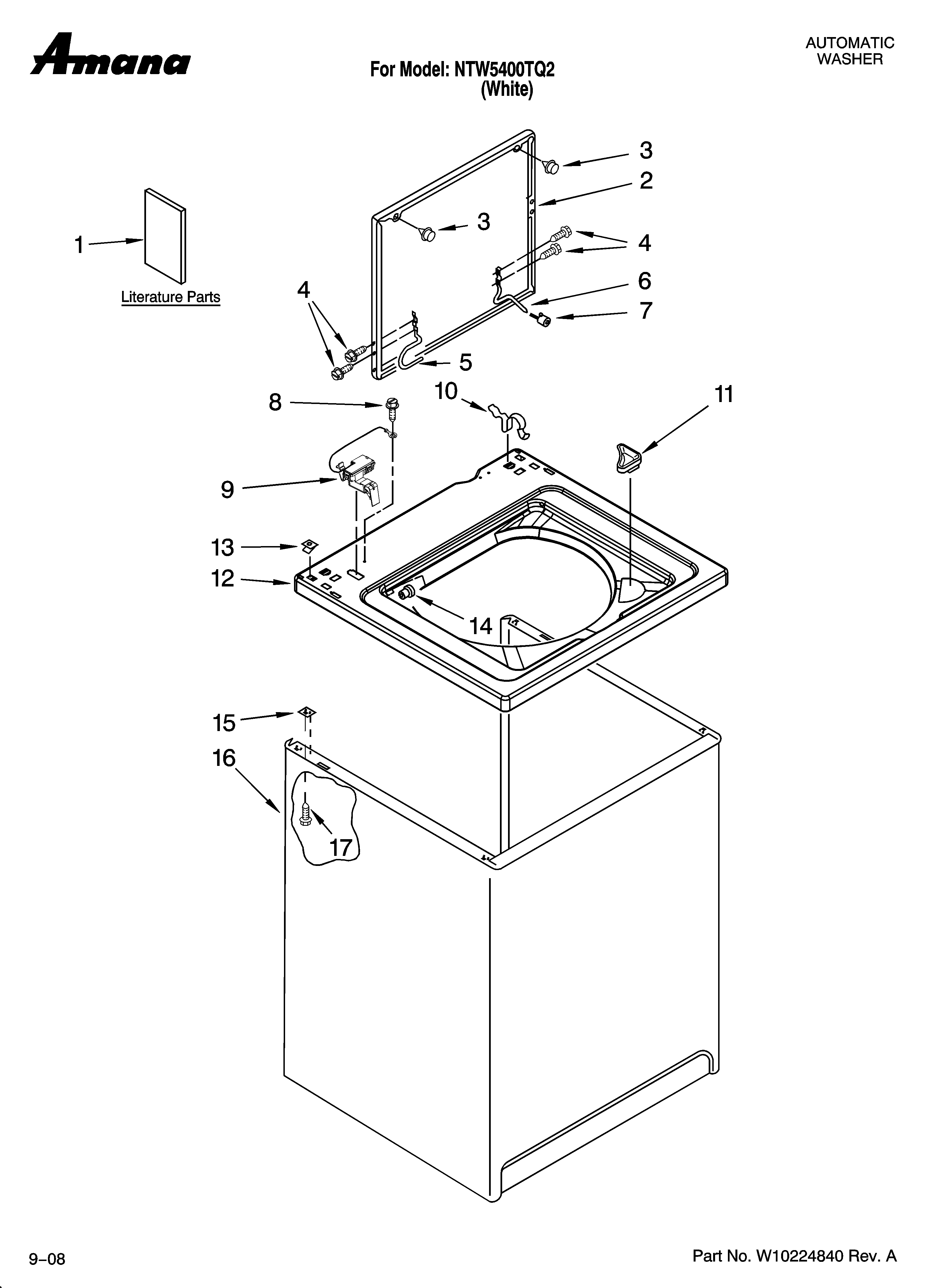 Top and cabinet parts