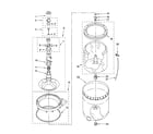 Amana NTW5400TQ2 agitator, basket and tub parts diagram