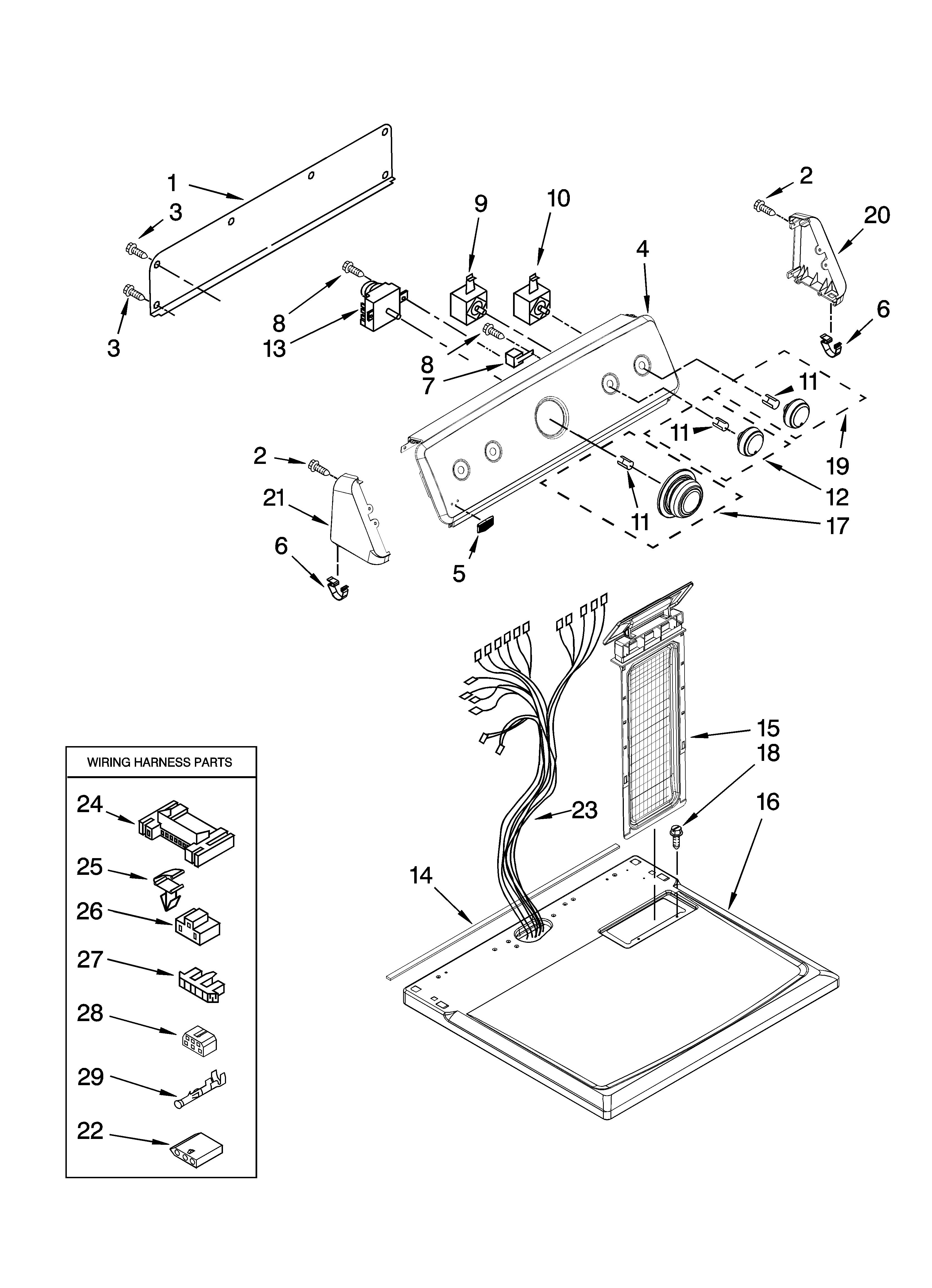 Top and console parts